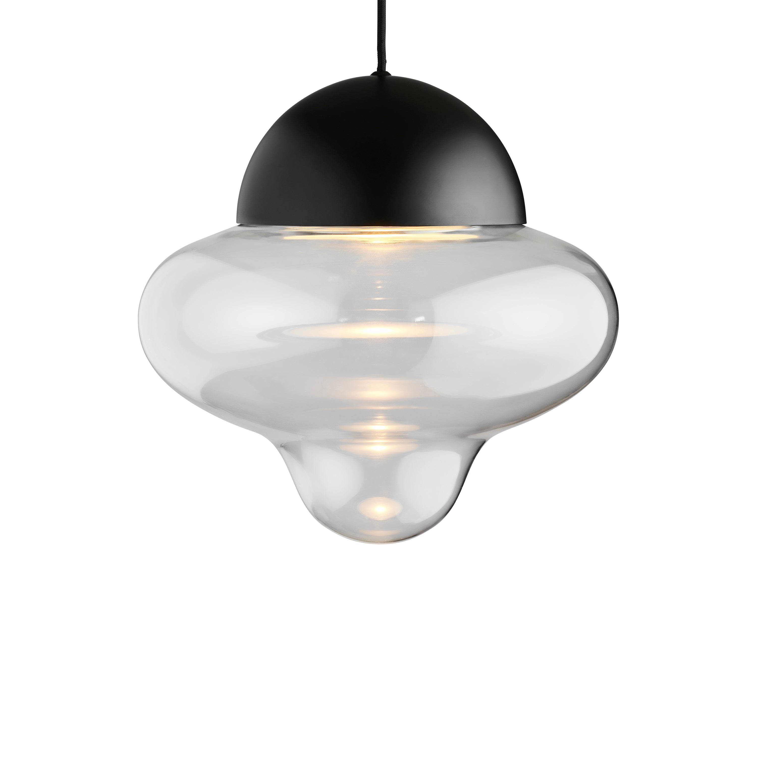 Lampa wisząca NUTTY szkło transparentne z czarnym wykończeniem