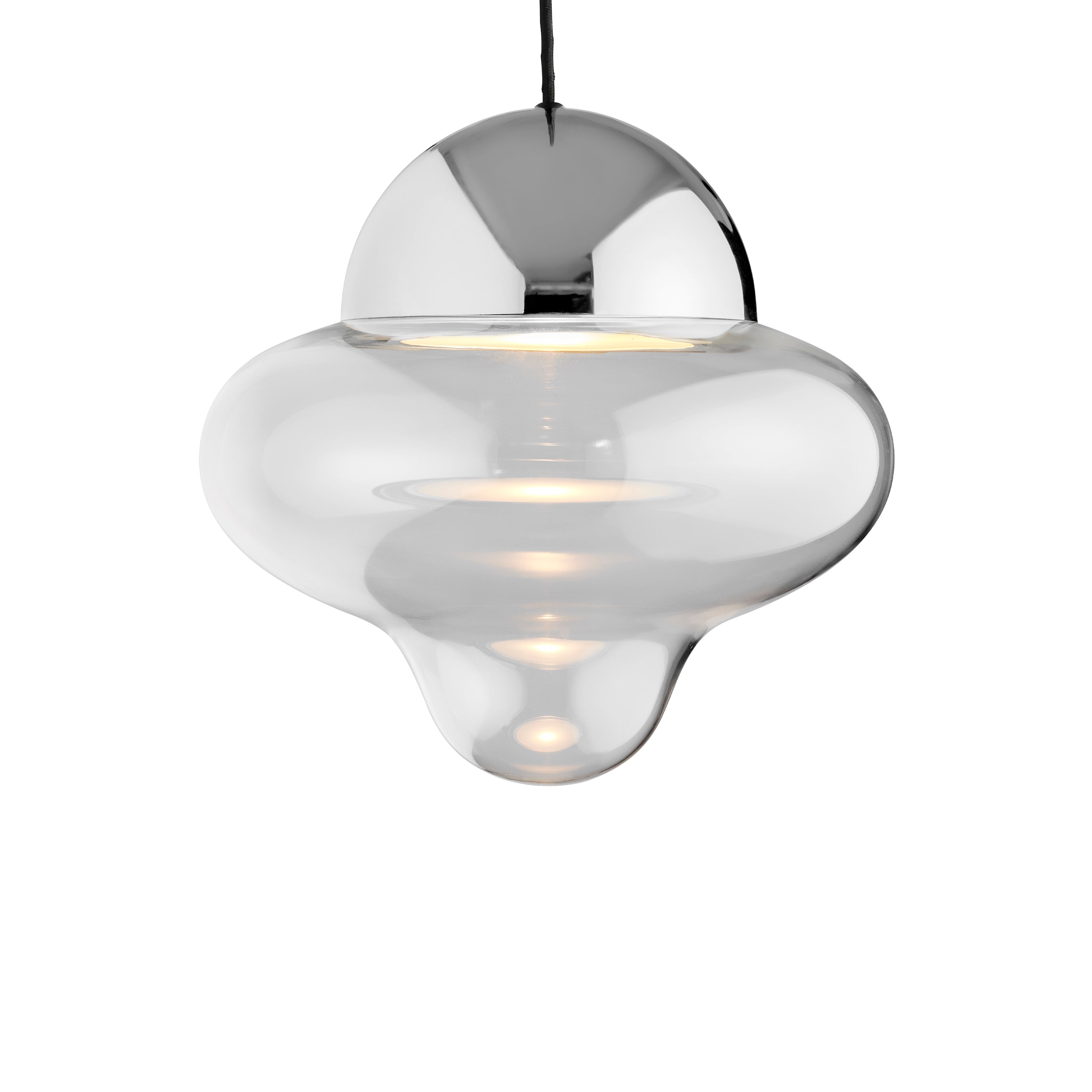 Lampa wisząca NUTTY szkło transparentne ze srebrnym wykończeniem