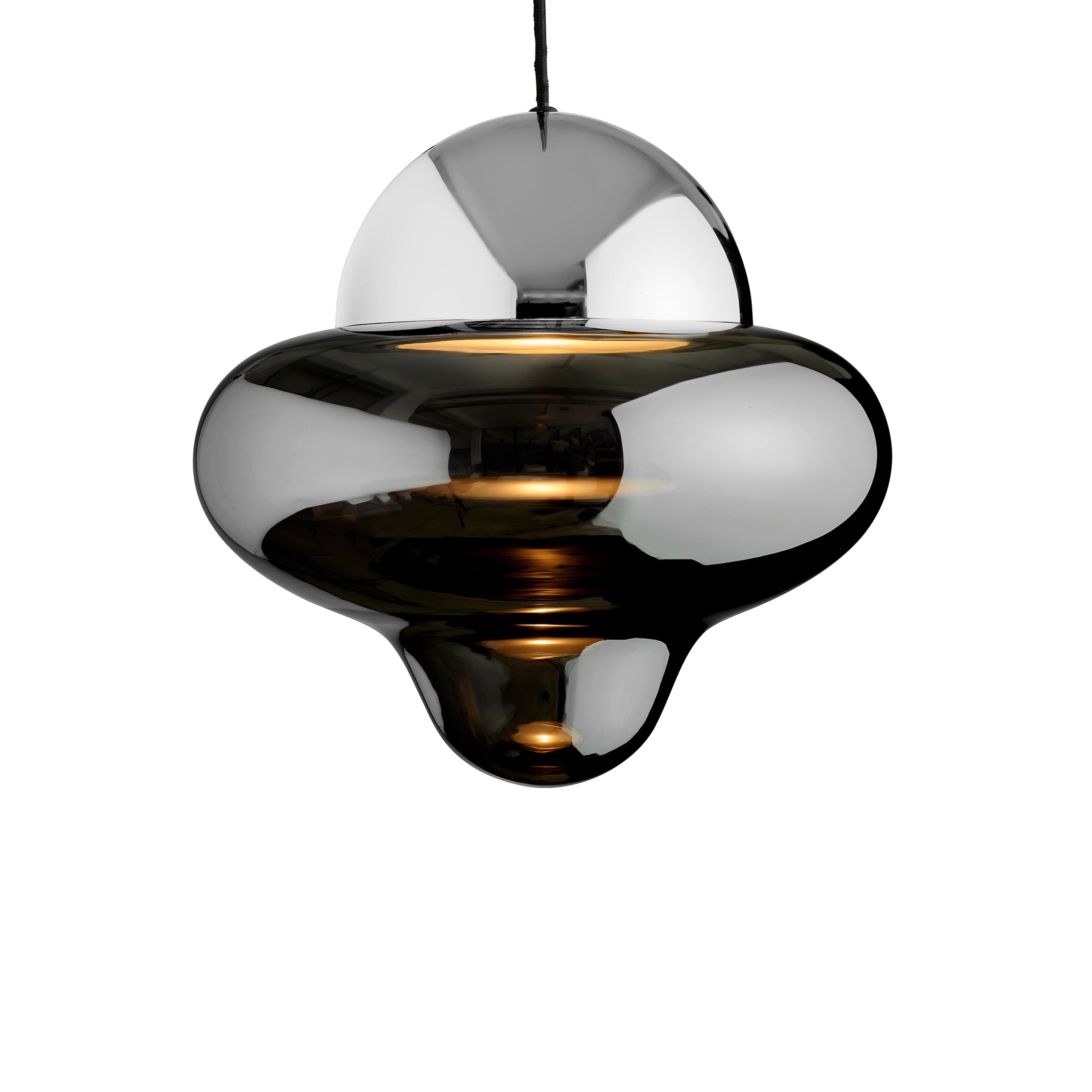 Lampa wisząca NUTTY szkło dymione ze srebrnym wykończeniem