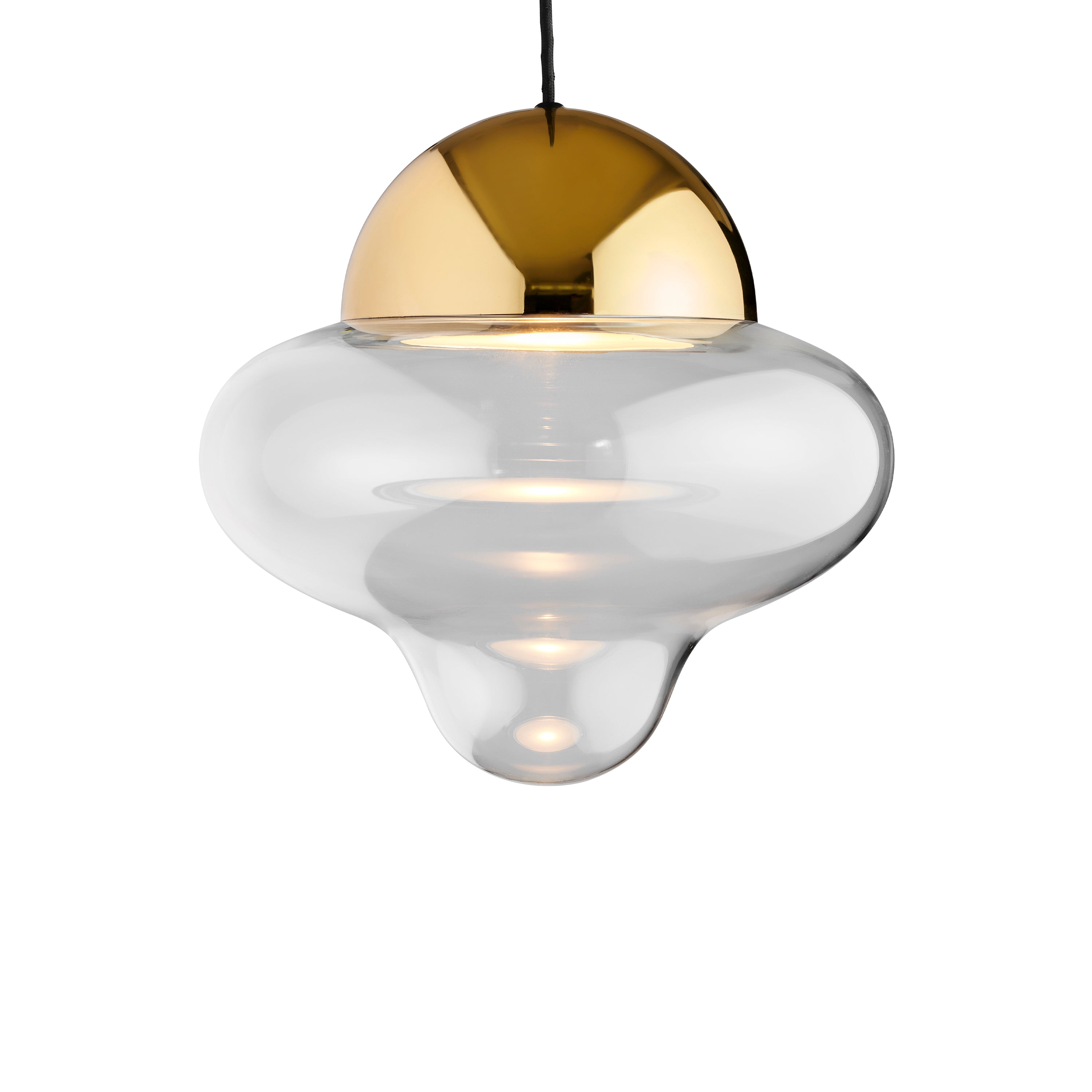 Lampa wisząca NUTTY szkło transparentne ze złotym wykończeniem