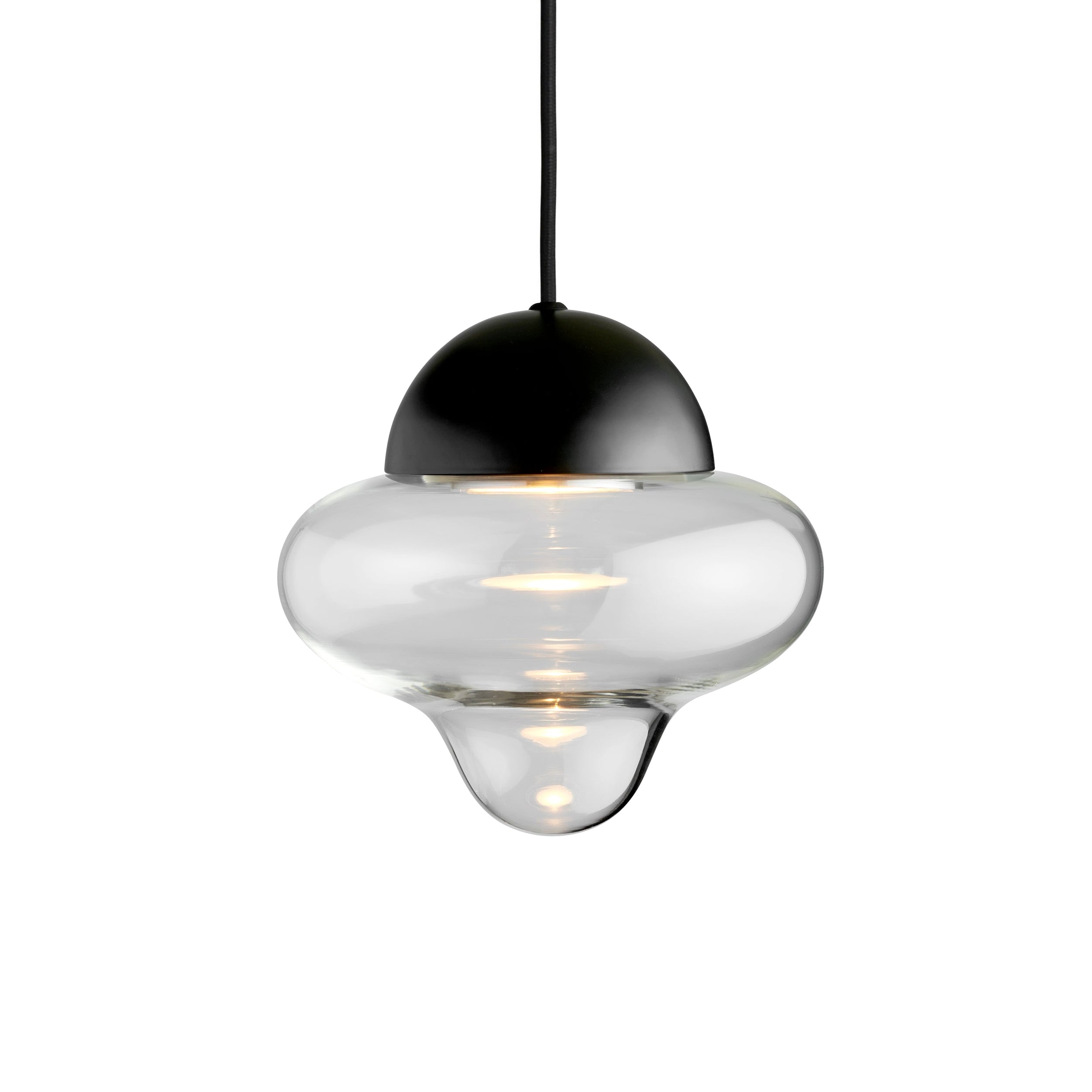 Lampa wisząca NUTTY szkło transparentne z czarnym wykończeniem