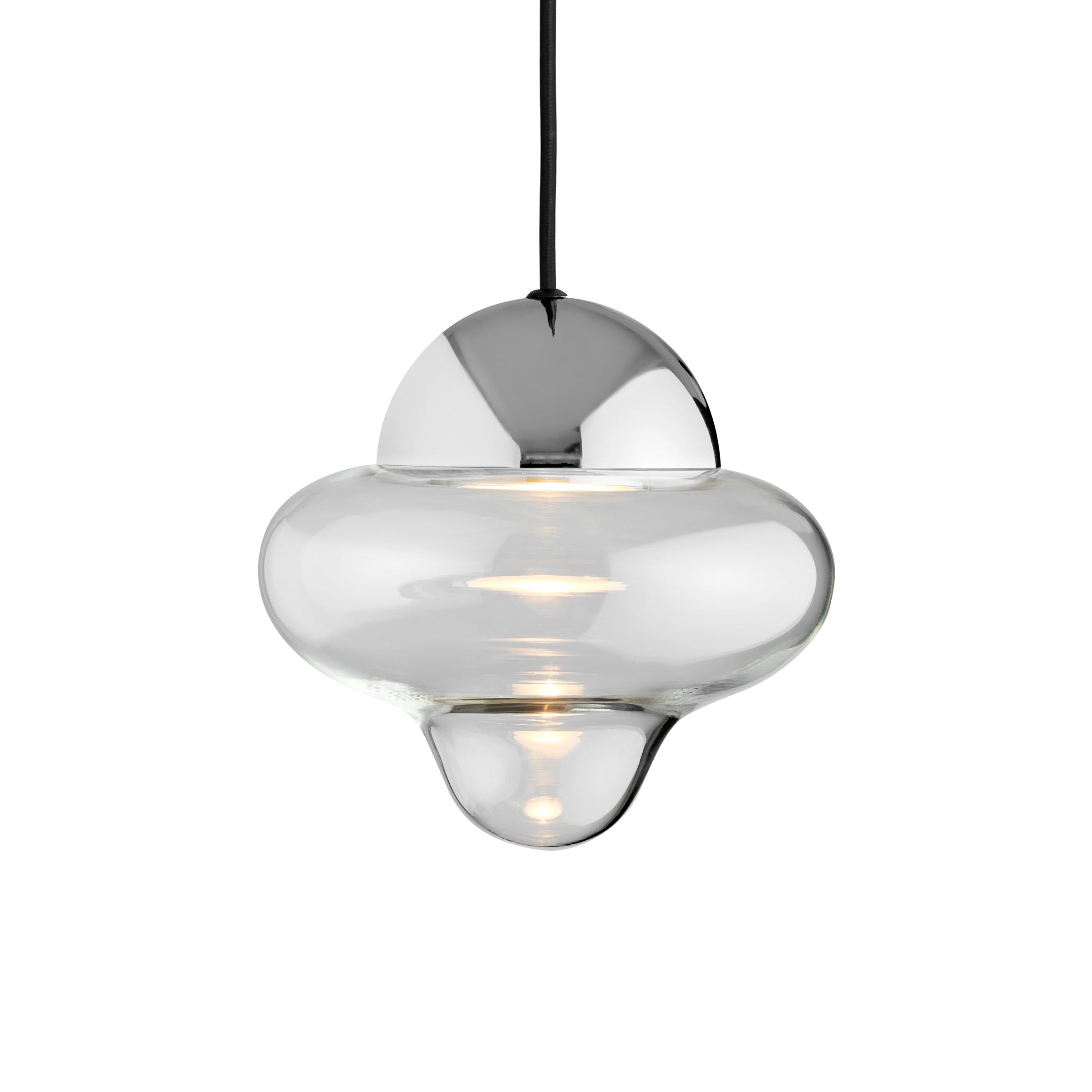 Lampa wisząca NUTTY szkło transparentne ze srebrnym wykończeniem