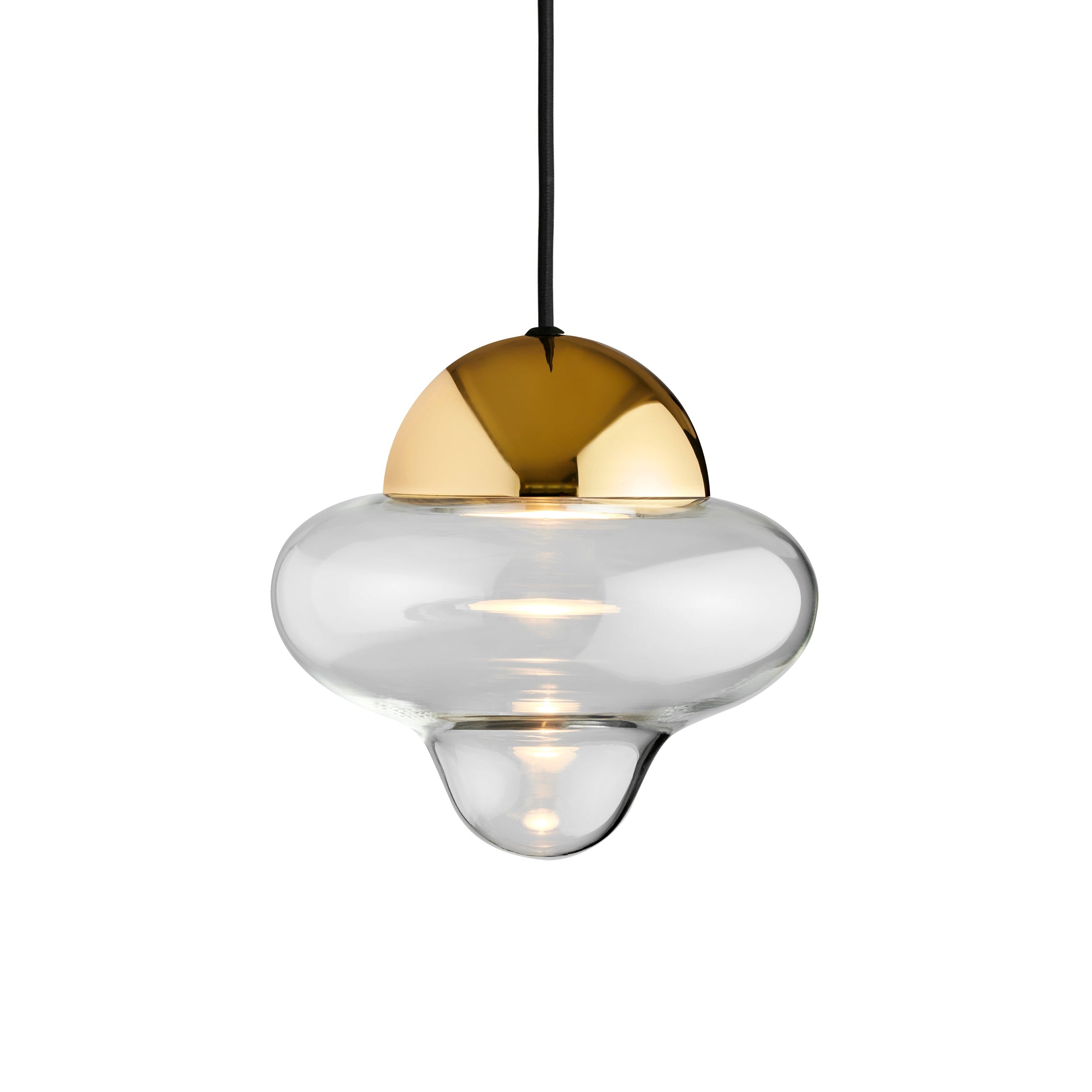 Lampa wisząca NUTTY szkło transparentne ze złotym wykończeniem