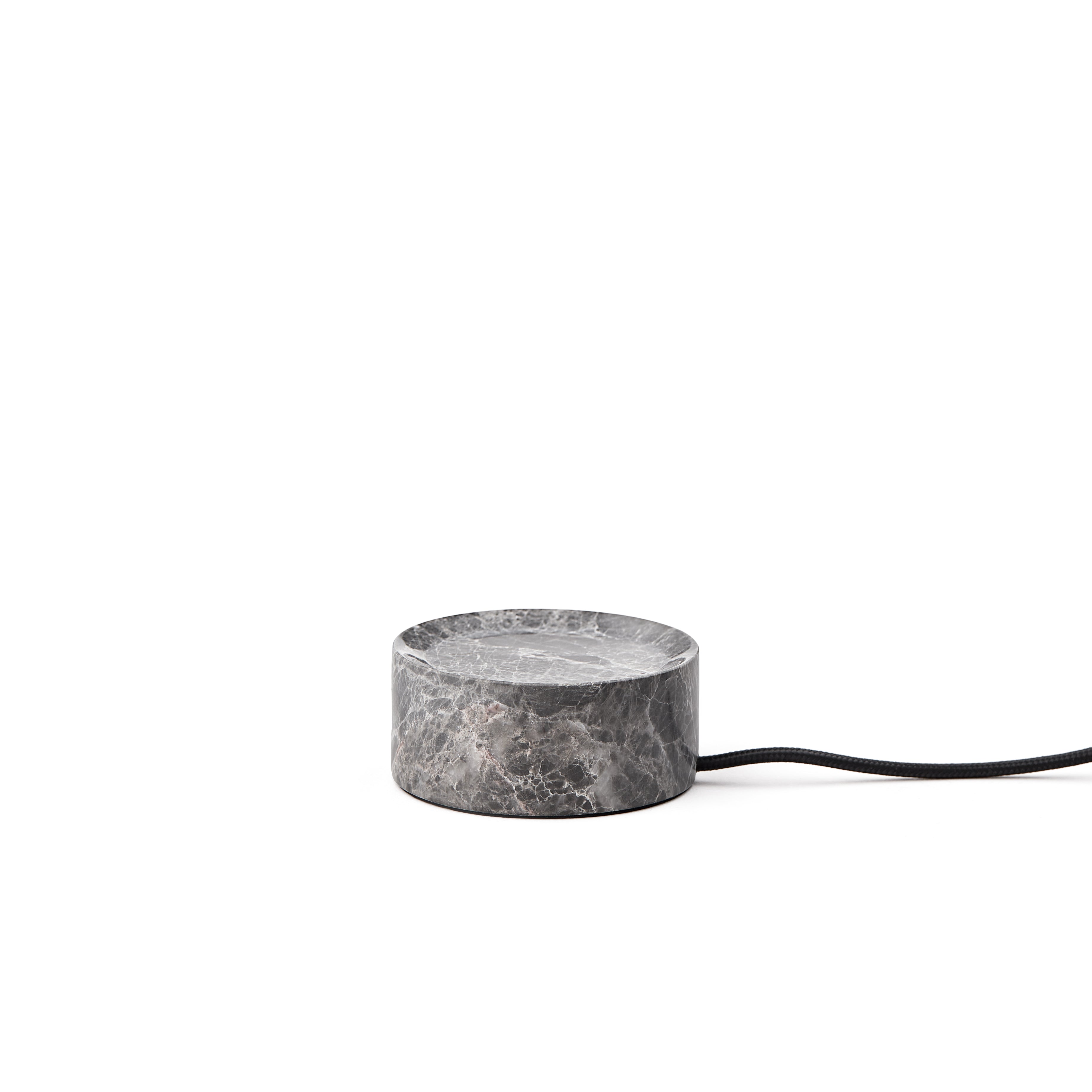 Portable lamp TRIP silver marble with pink glass
