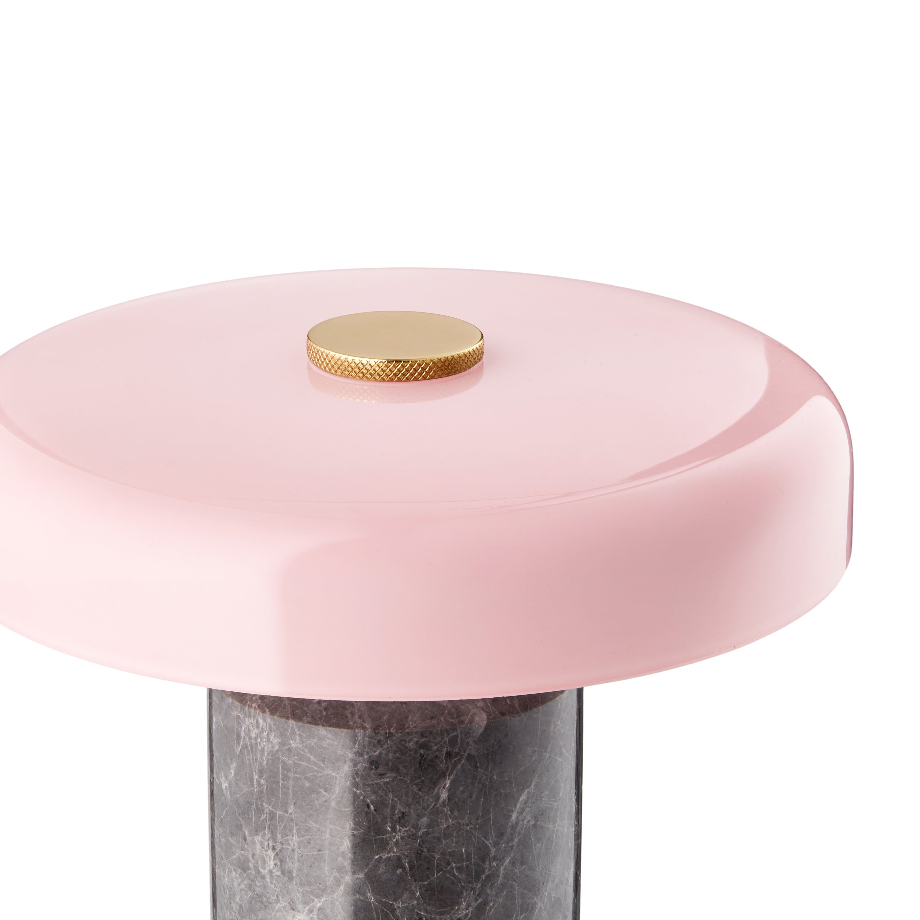 Portable lamp TRIP silver marble with pink glass