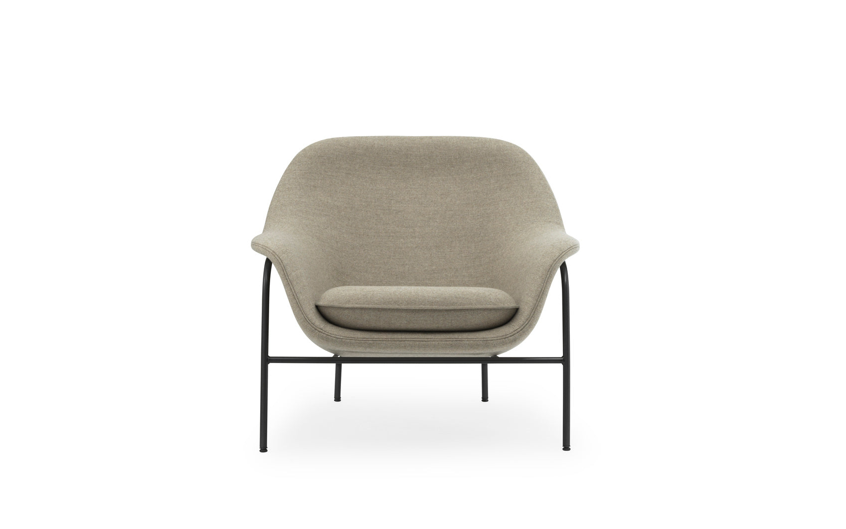 Fotel DRAPE LOW z czarną metalową podstawą
