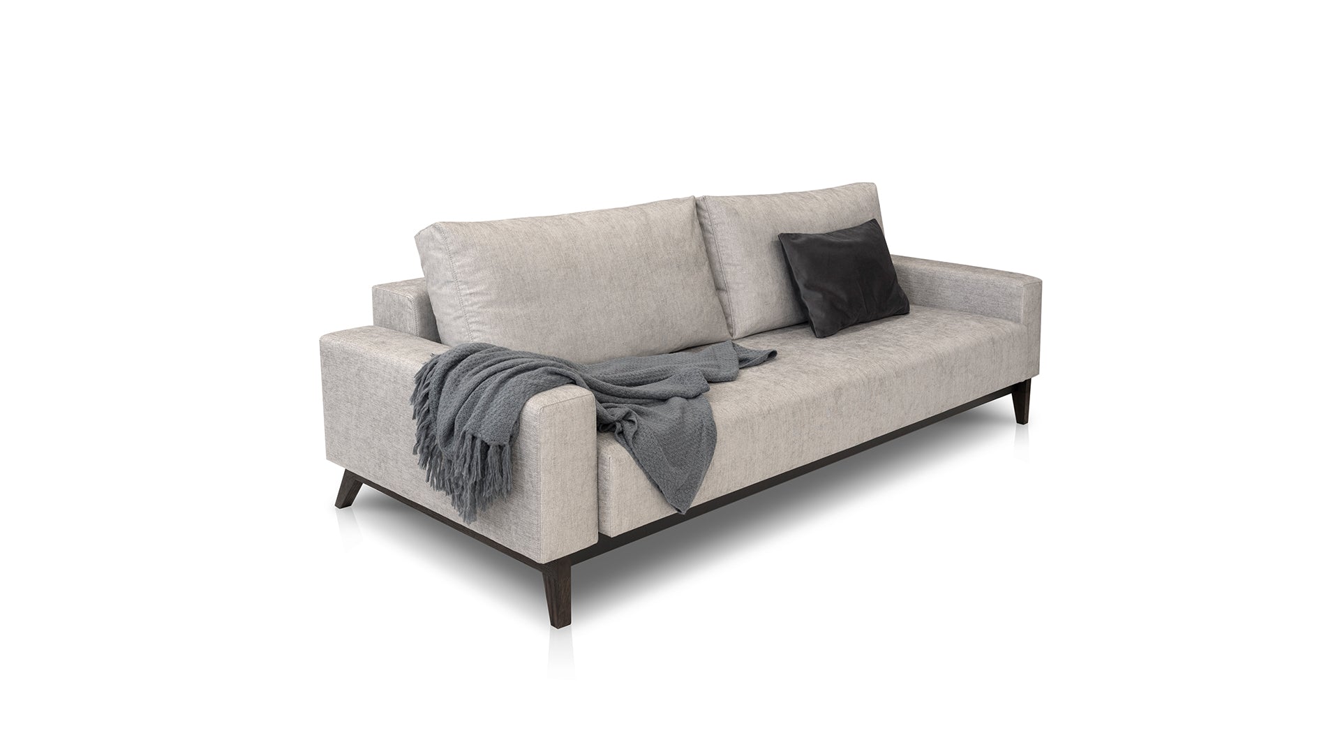 Sofa rozkładana DUNA z dębową podstawą
