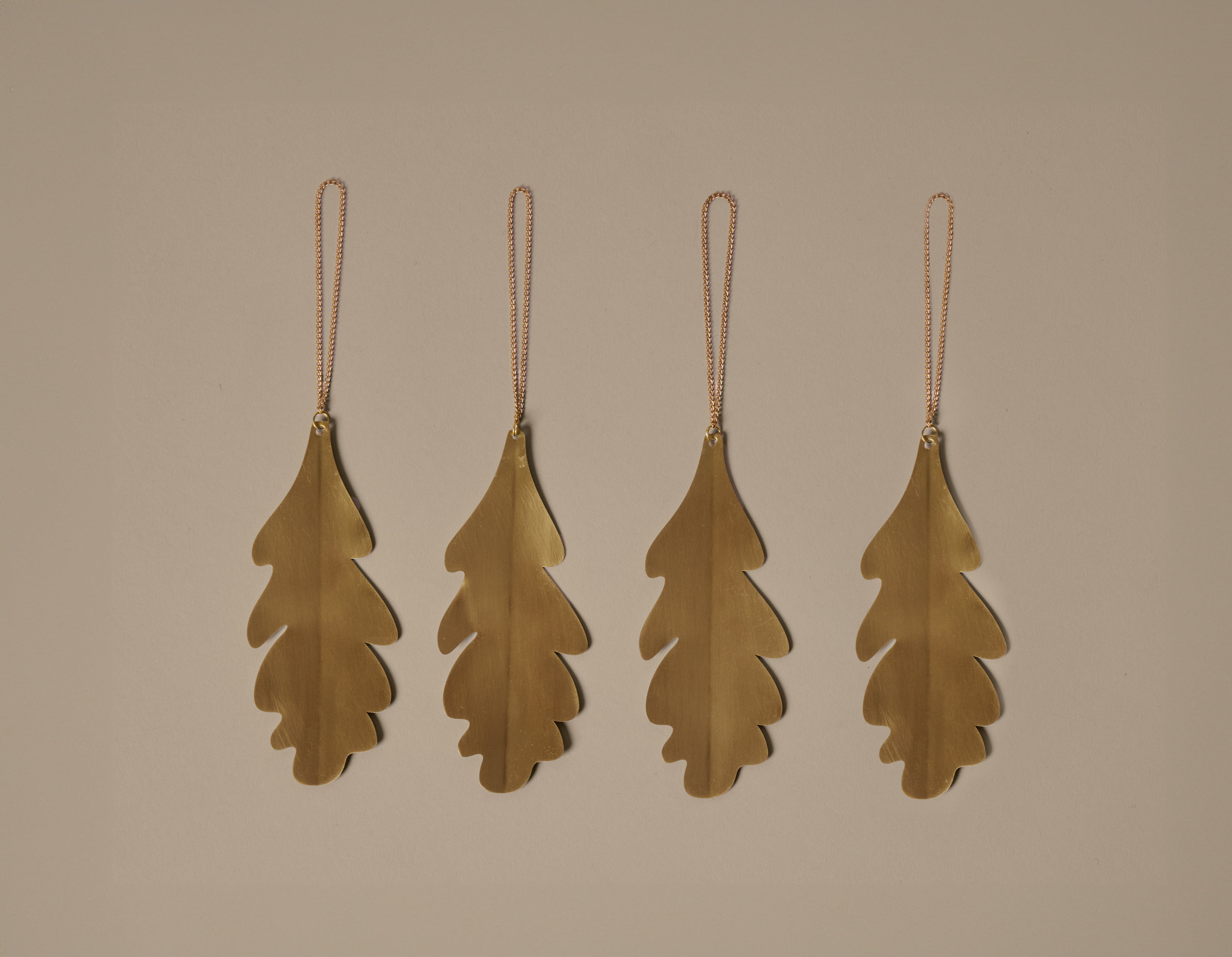 Zestaw dekoracji choinkowych OAK LEAF mosiężny