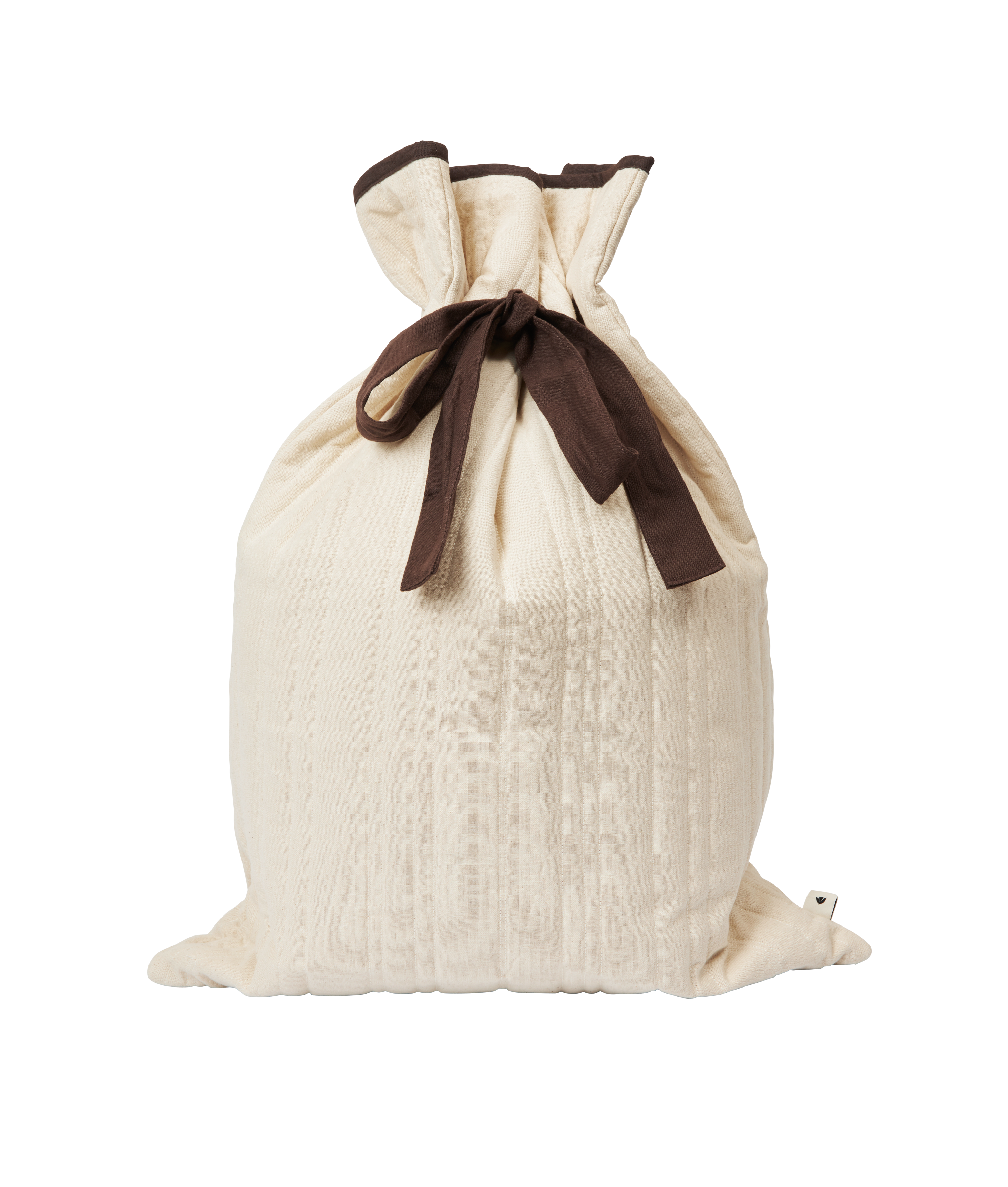 Worek na prezenty VARI QUILTED SACK beżowy z brązowym