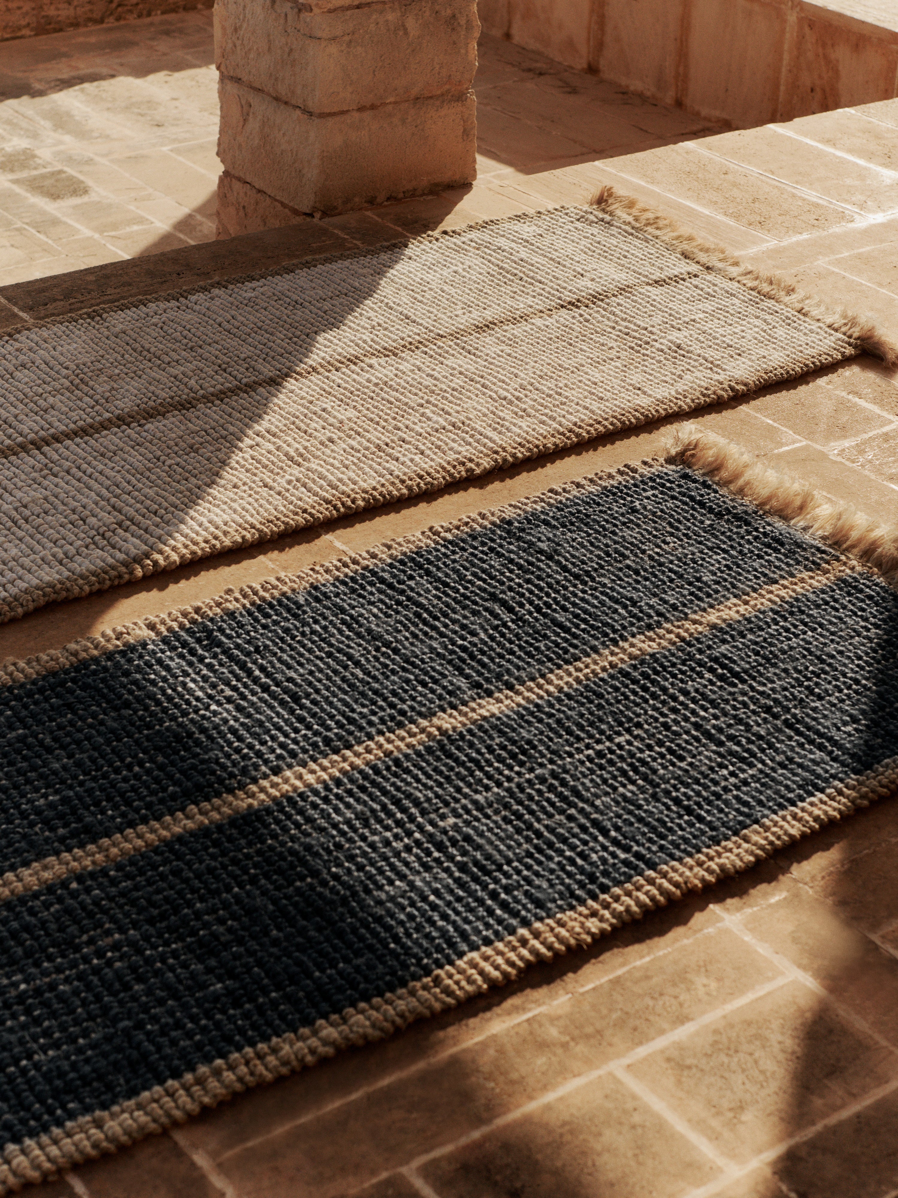 ATHENS STRIPES cream runner with brown
