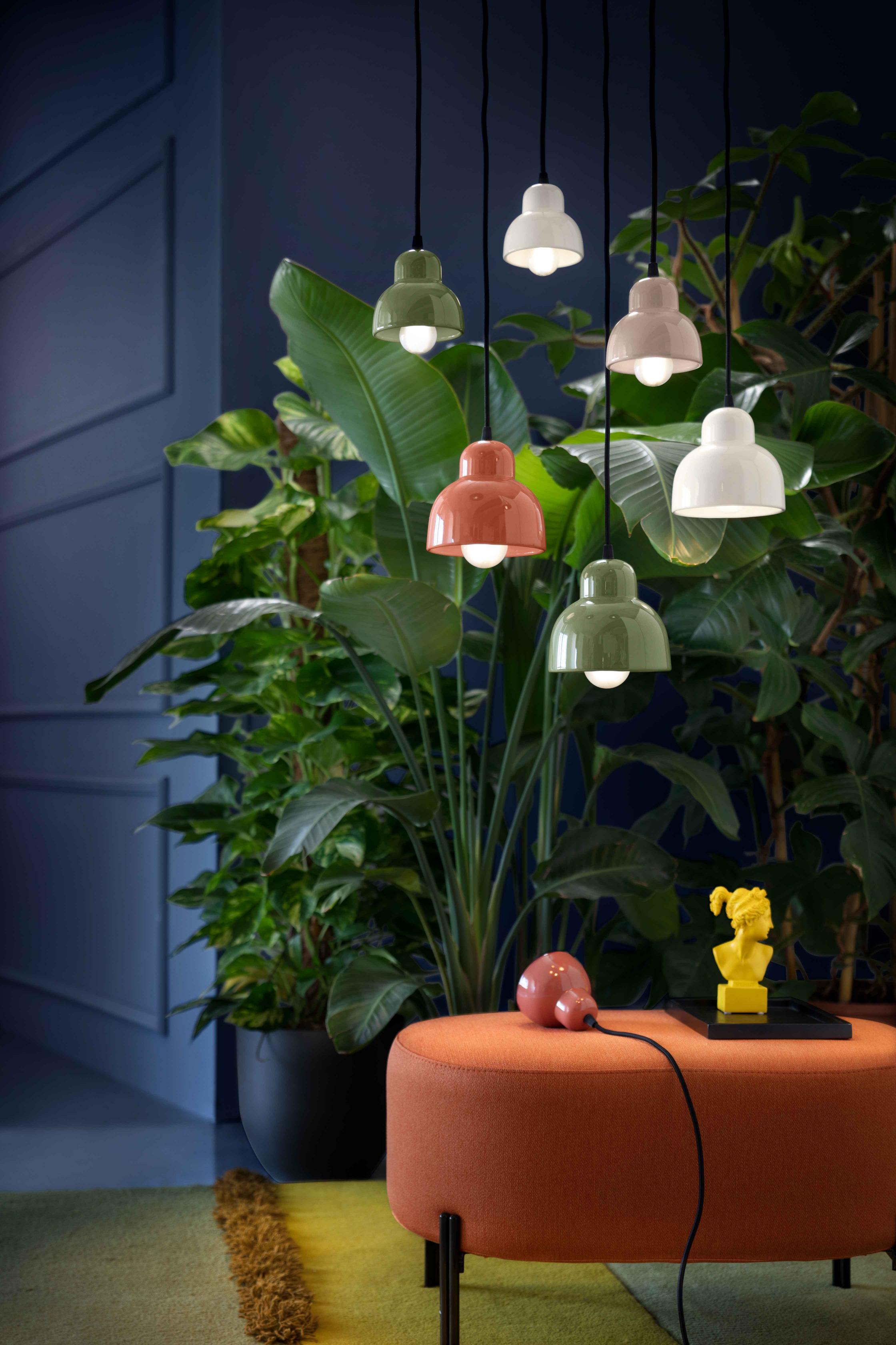 BERIMBAU orange ceramic pendant lamp