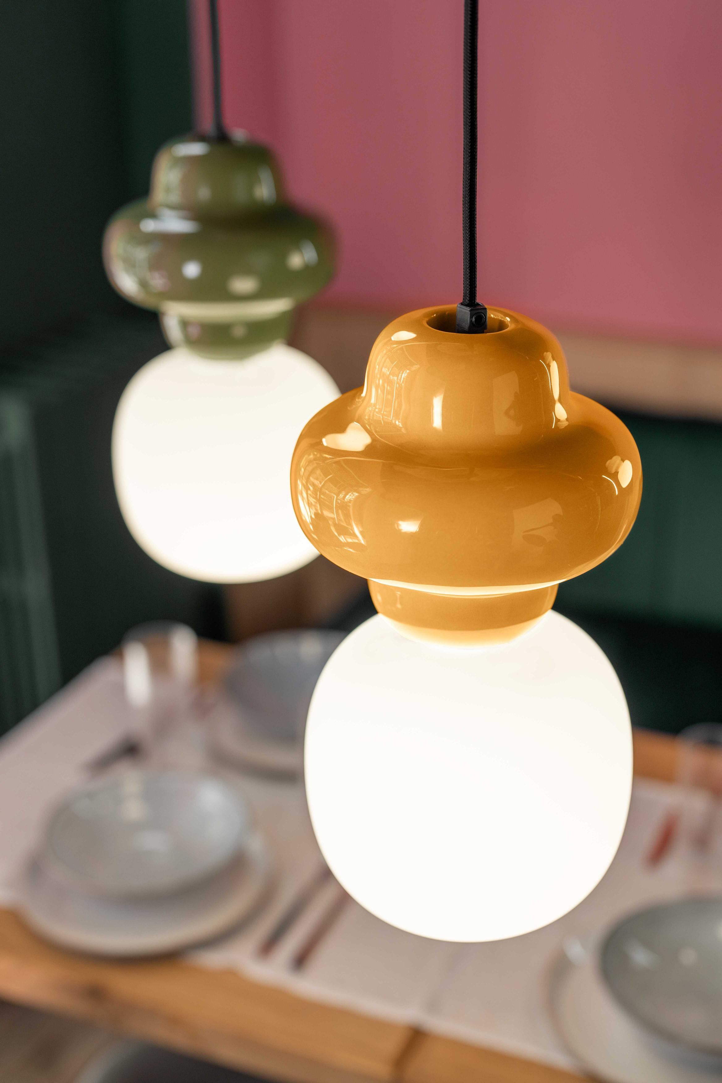 COPACABANA yellow ceramic pendant lamp