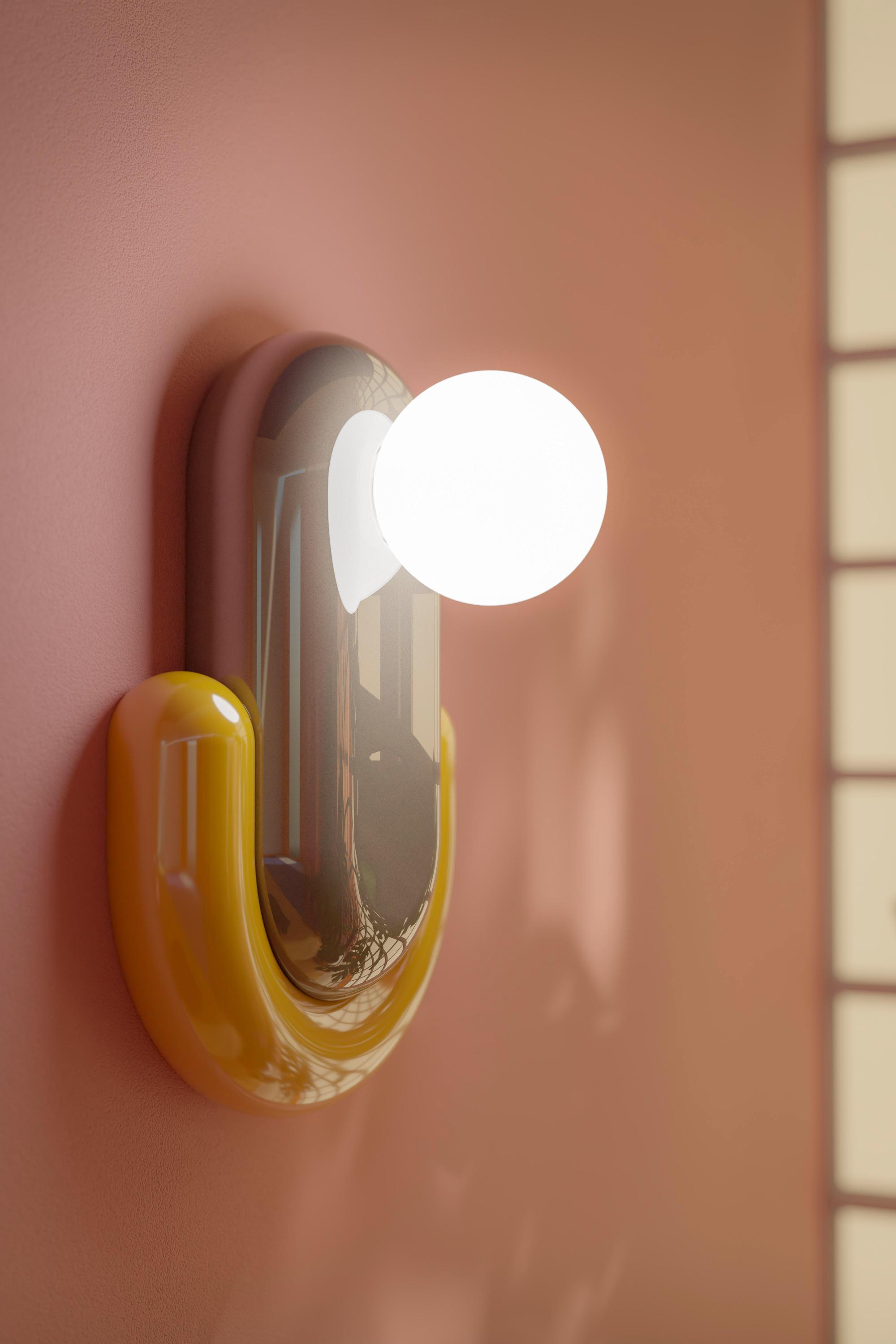 Kinkiet ceramiczny ECLAIR beżowy z żółtym