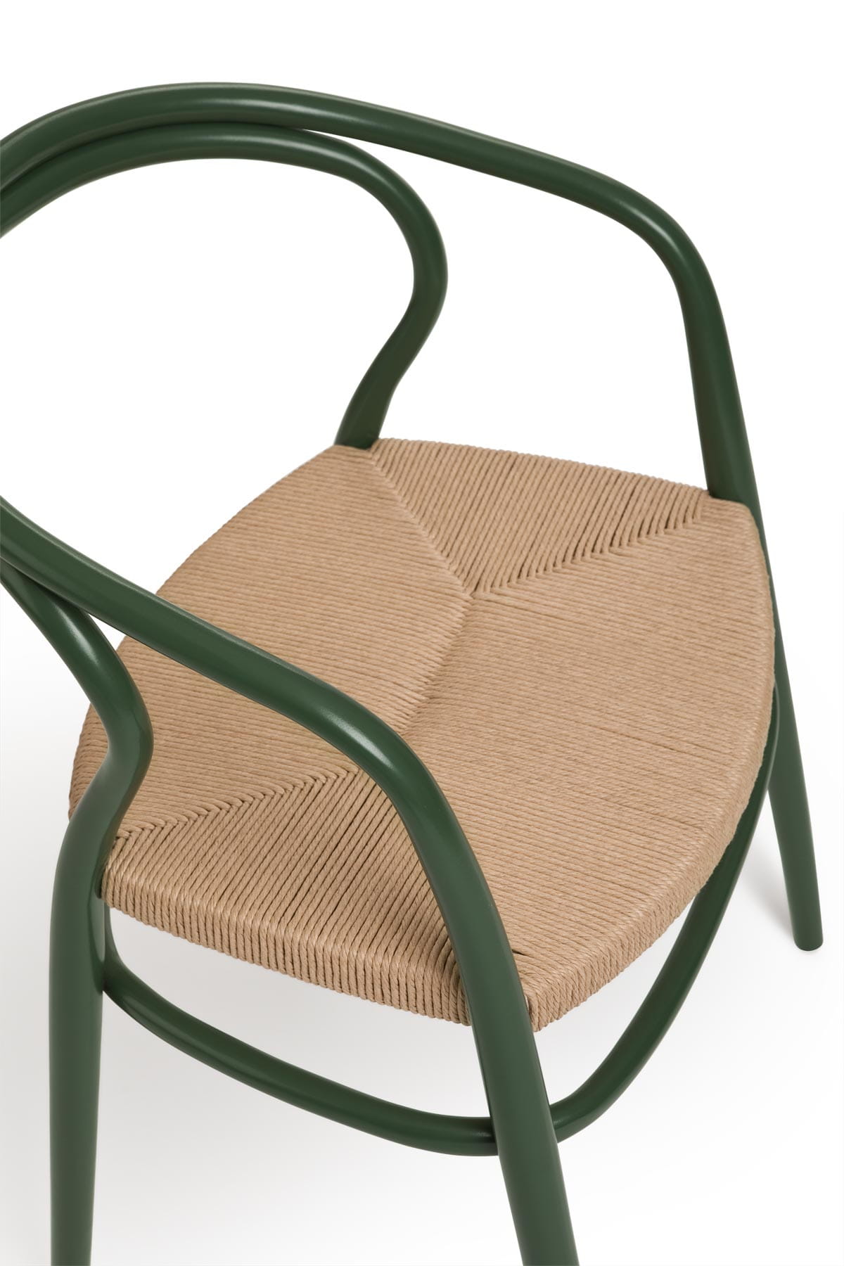 Nodo Corda B-1404 Stuhl Buche Wood mit einem geflochtenen Sitz
