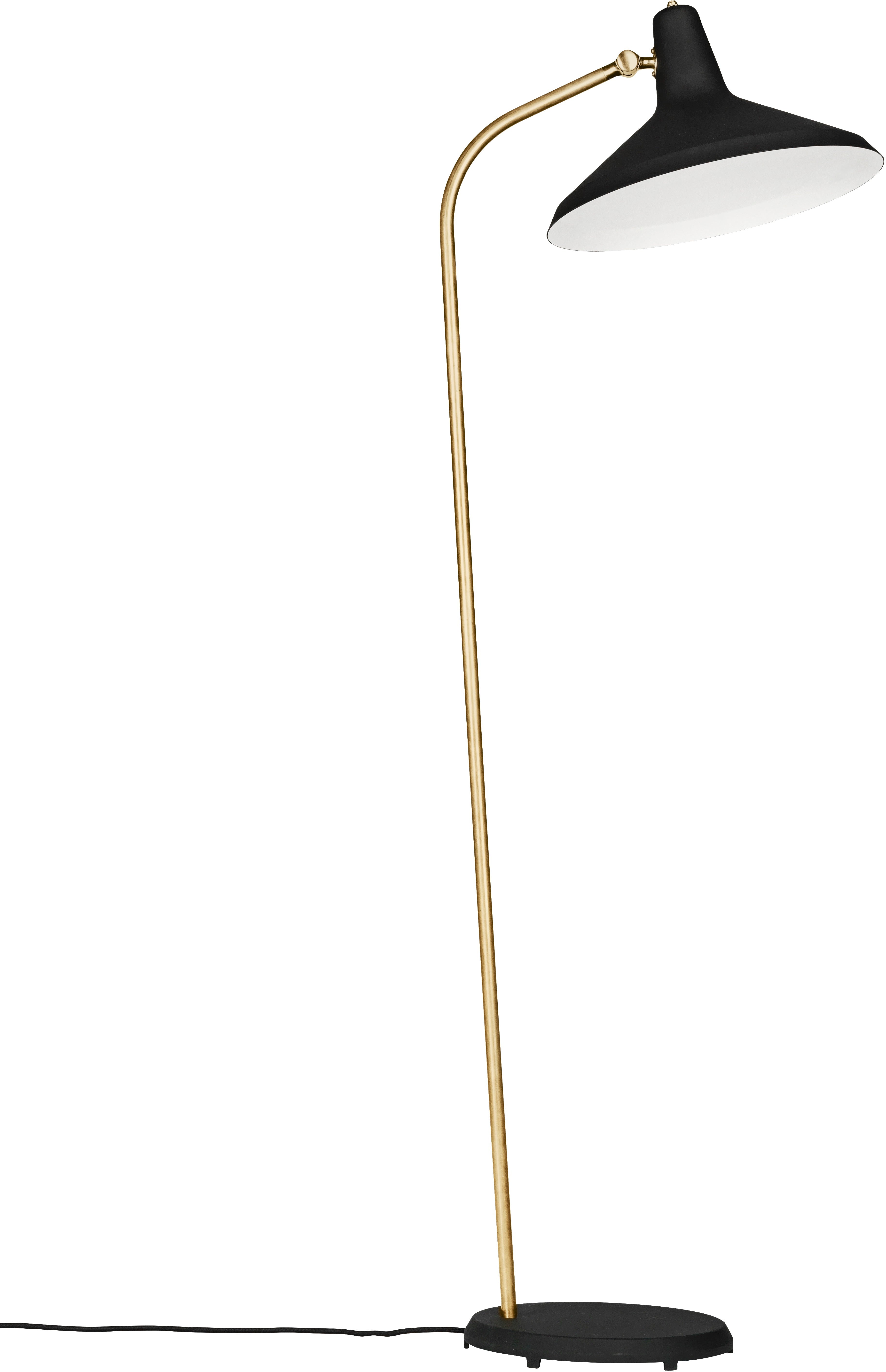 Stehlampe zum Lesen G-10 aus Messing mit Schwarz