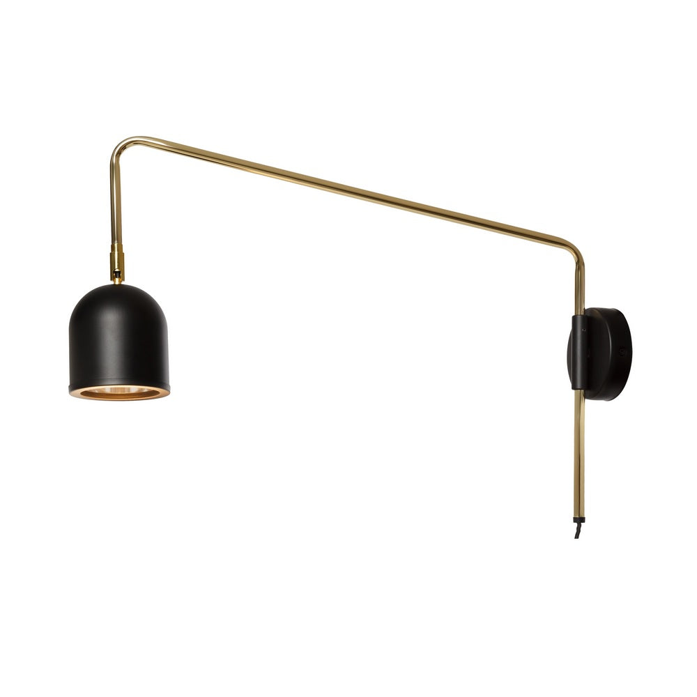 Wandleuchte mit Arm GASPAR schwarz mit Gold