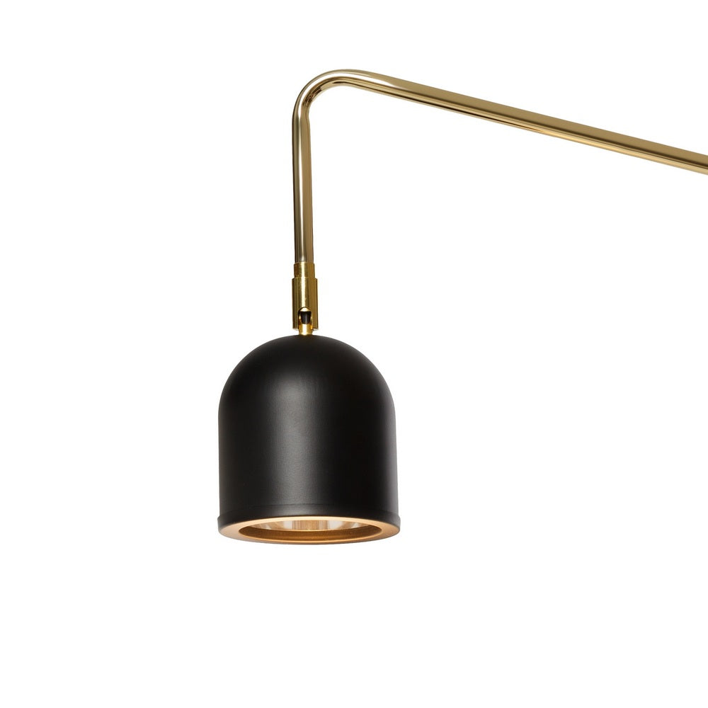 Wandleuchte mit Arm GASPAR schwarz mit Gold