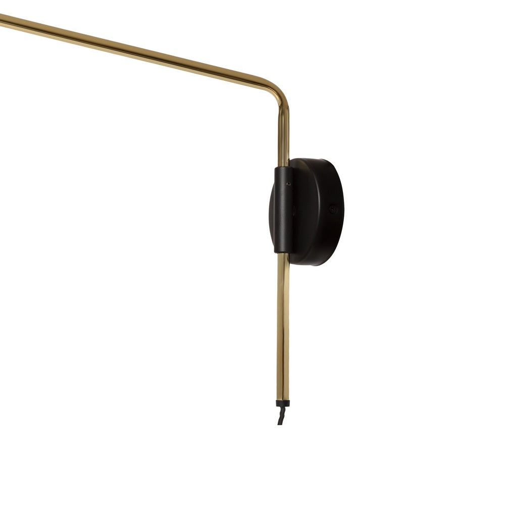 Wandleuchte mit Arm GASPAR schwarz mit Gold