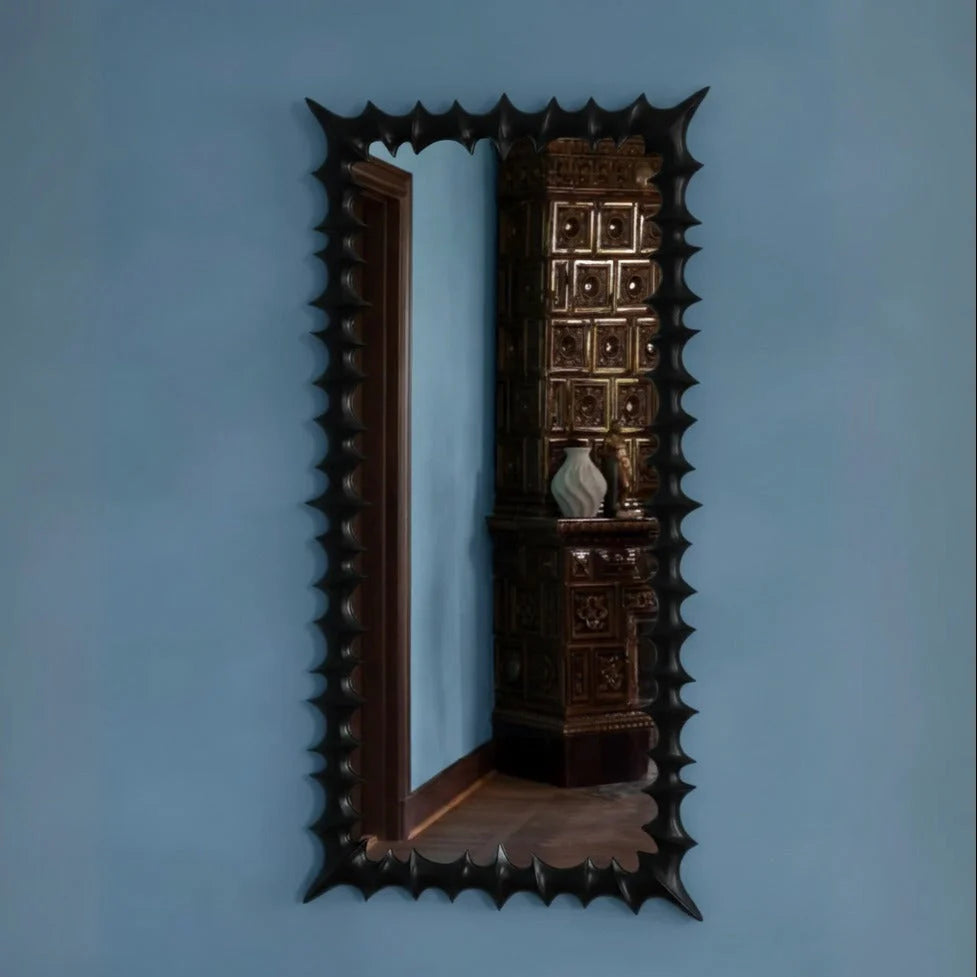 BRUTALIST mirror black beech wood