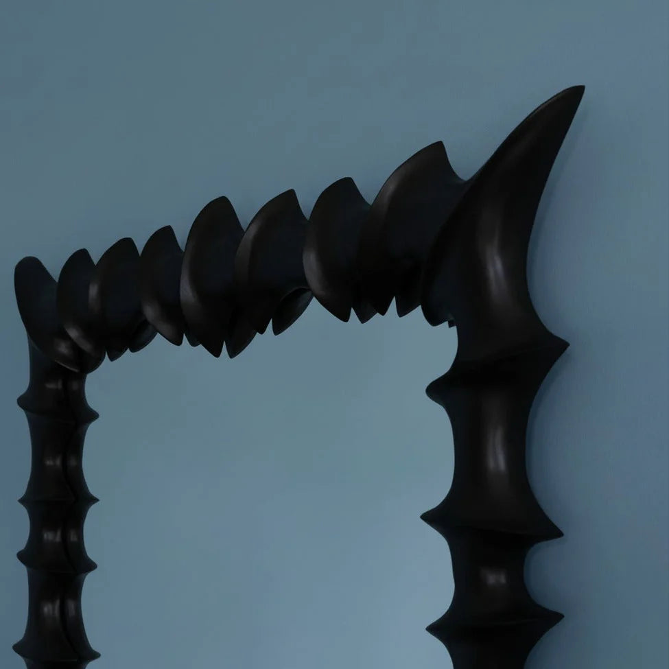 BRUTALIST mirror black beech wood