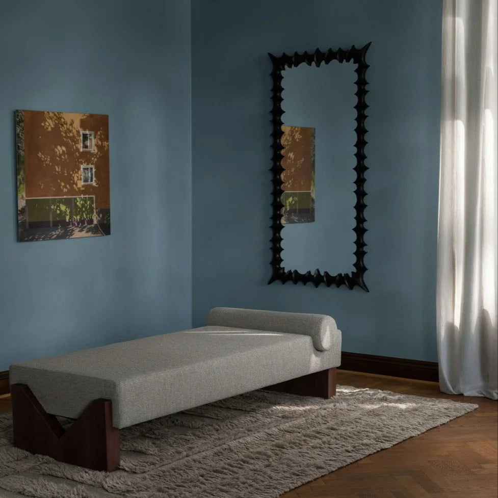 BRUTALIST mirror black beech wood