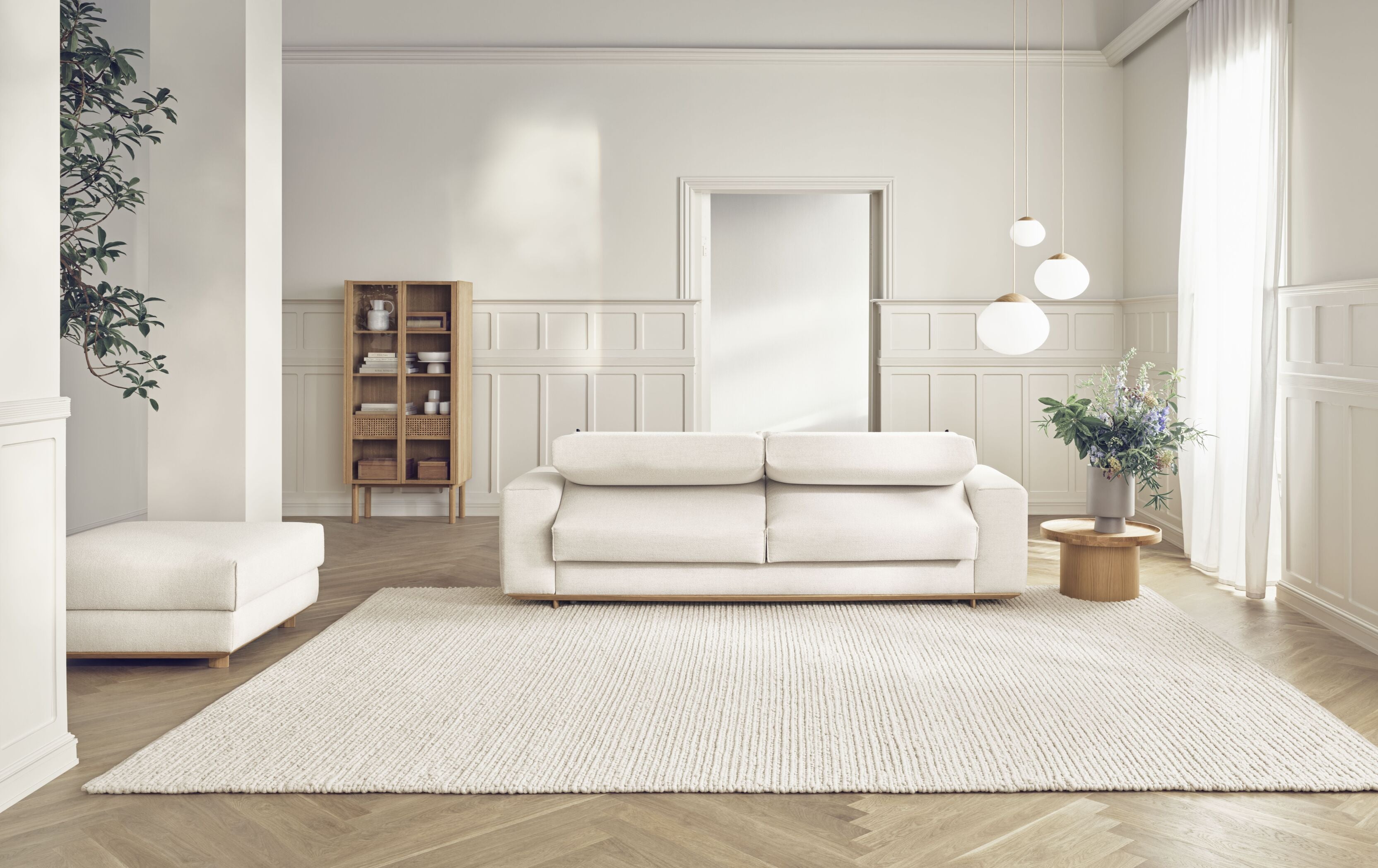 Gelöste 3-Sitzer-Sofa-Basis aus Eichenholz