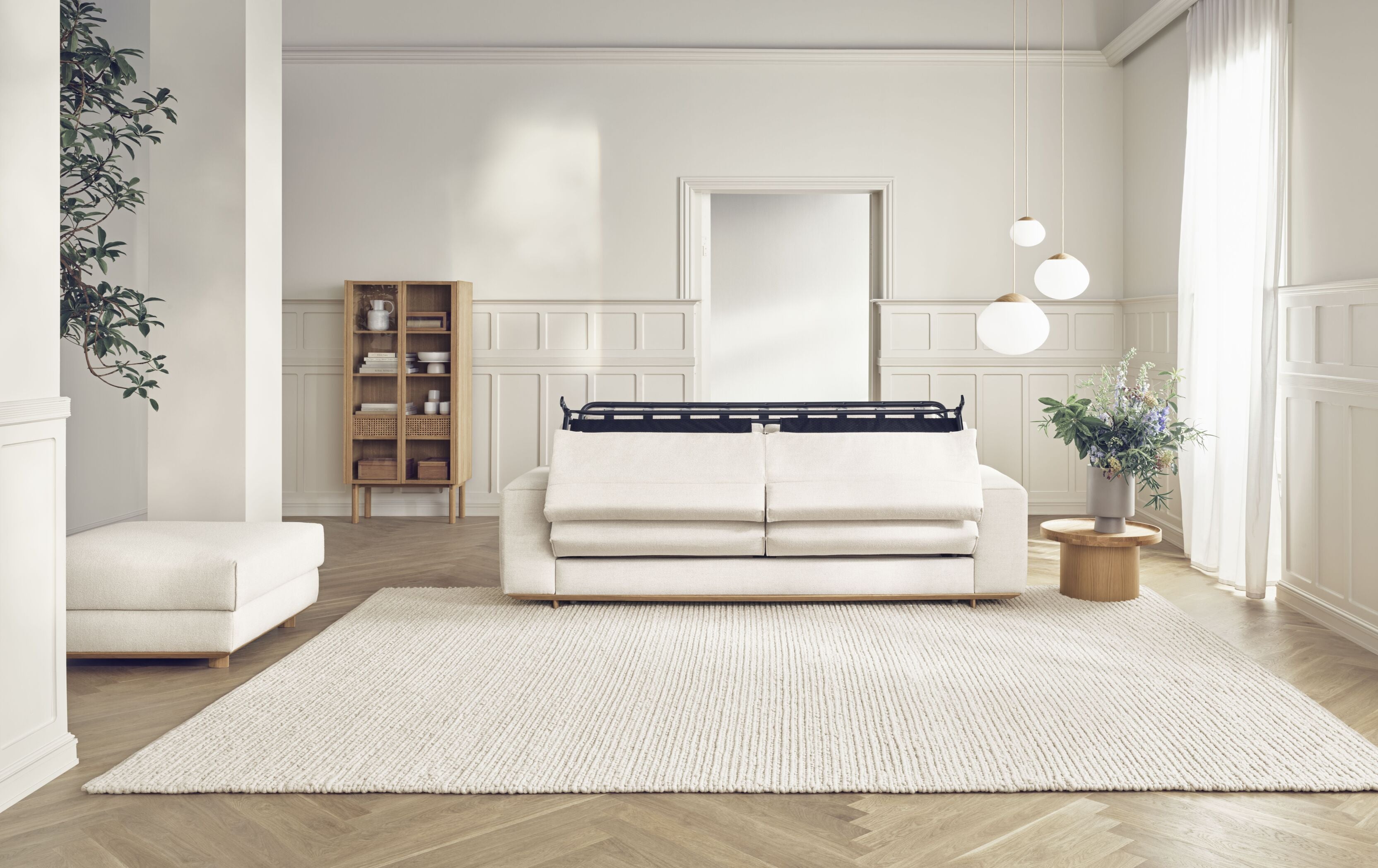 Gelöste 3-Sitzer-Sofa-Basis aus Eichenholz