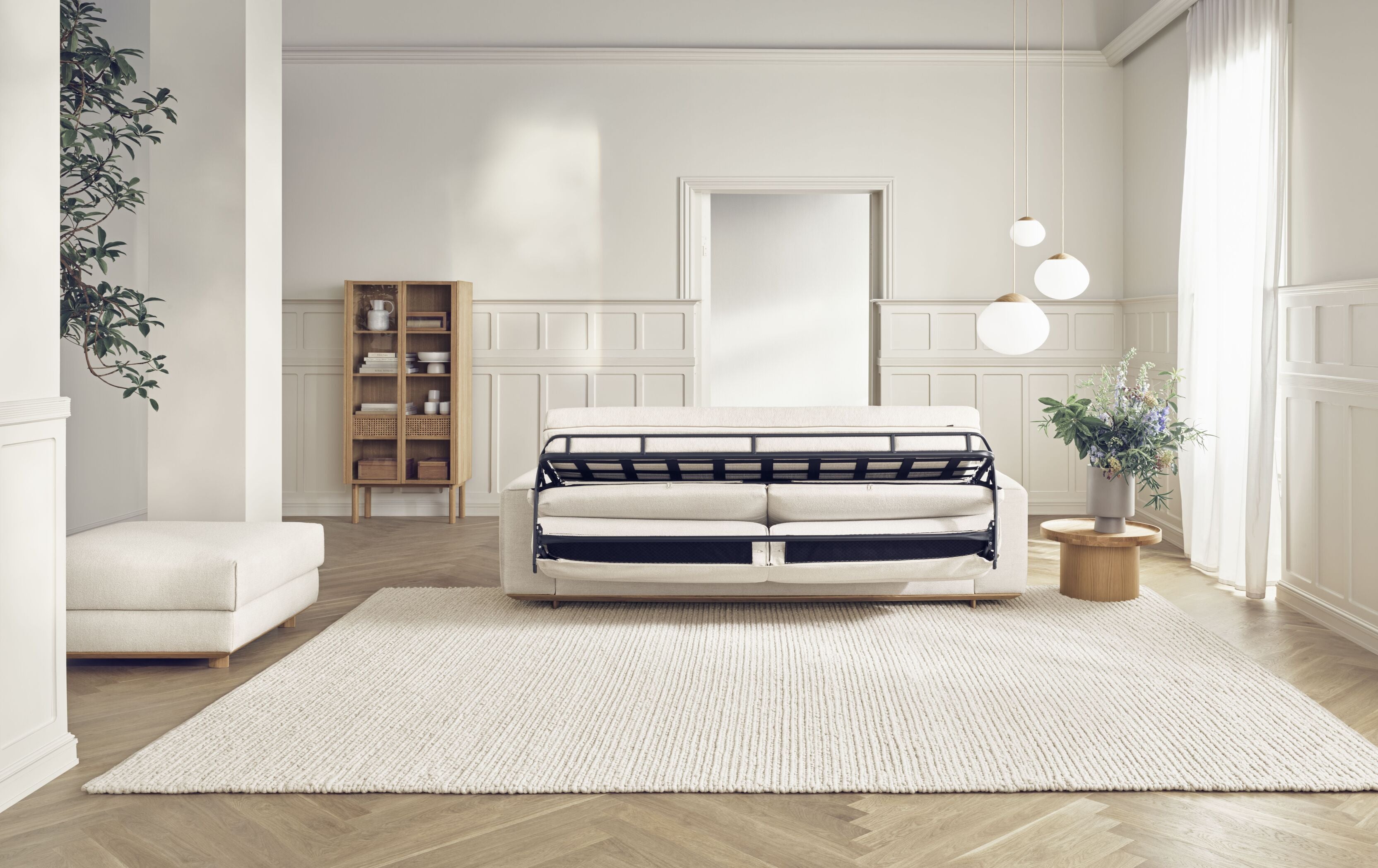 Gelöste 3-Sitzer-Sofa-Basis aus Eichenholz