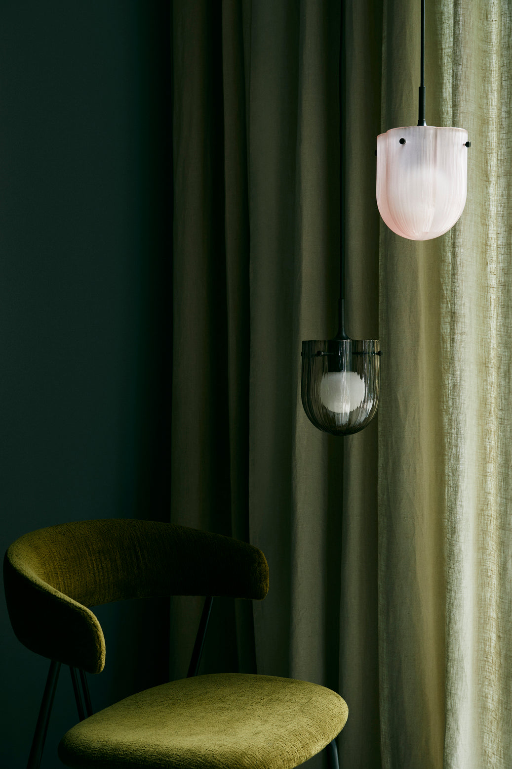 Lampa wisząca SEINE różowe szkło