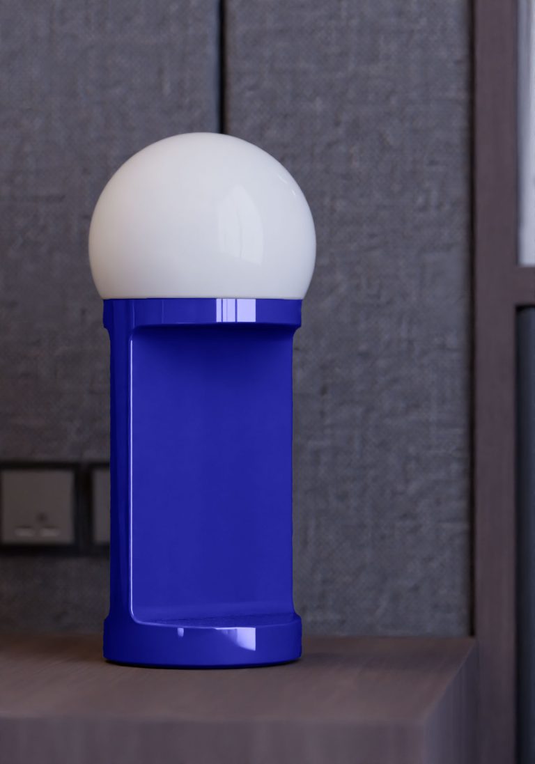 Lampa stołowa ceramiczna HABEA kobaltowy
