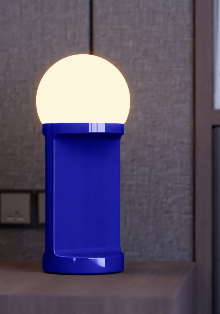 Lampa stołowa ceramiczna HABEA kobaltowy