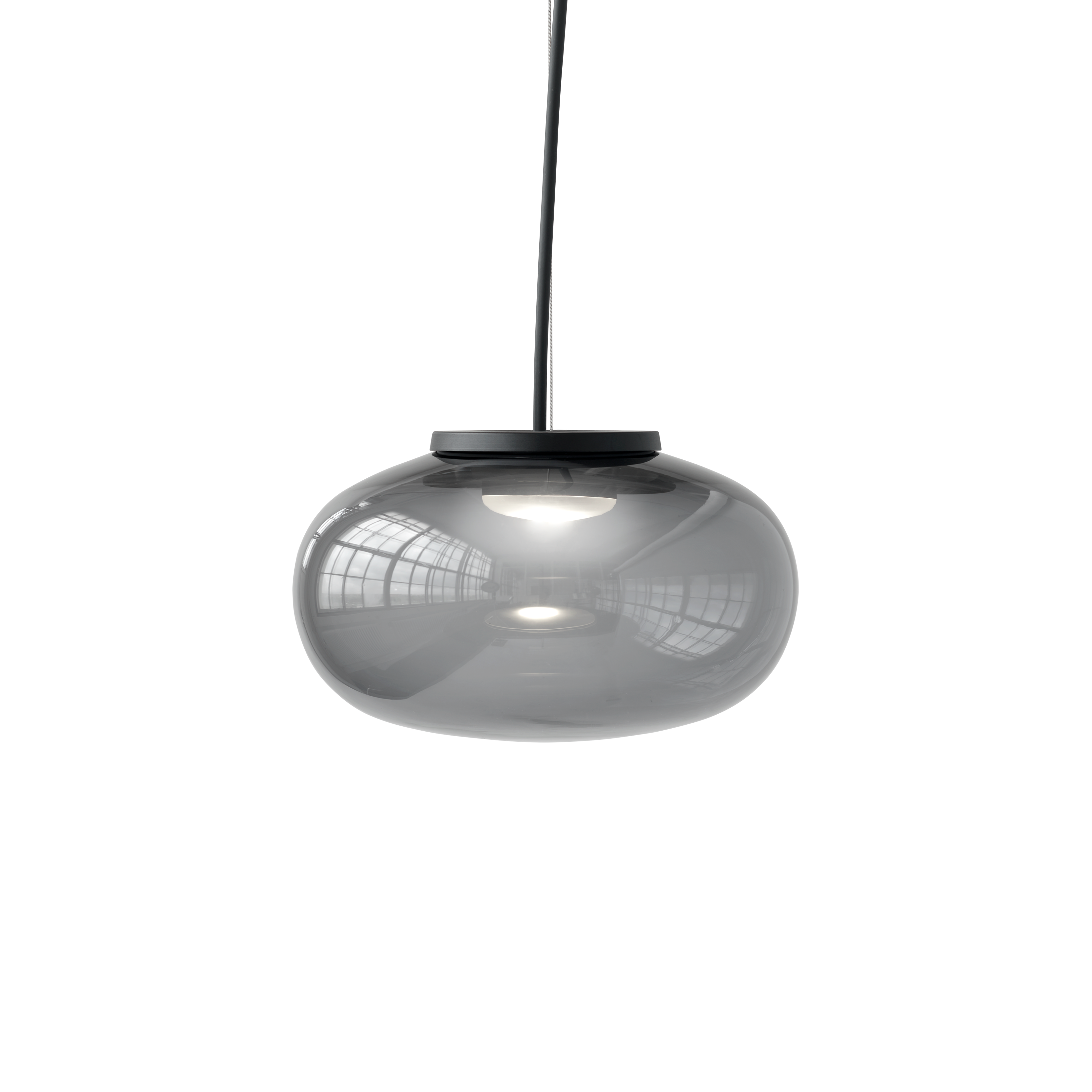 Lampa wisząca KARL JOHAN szkło dymione