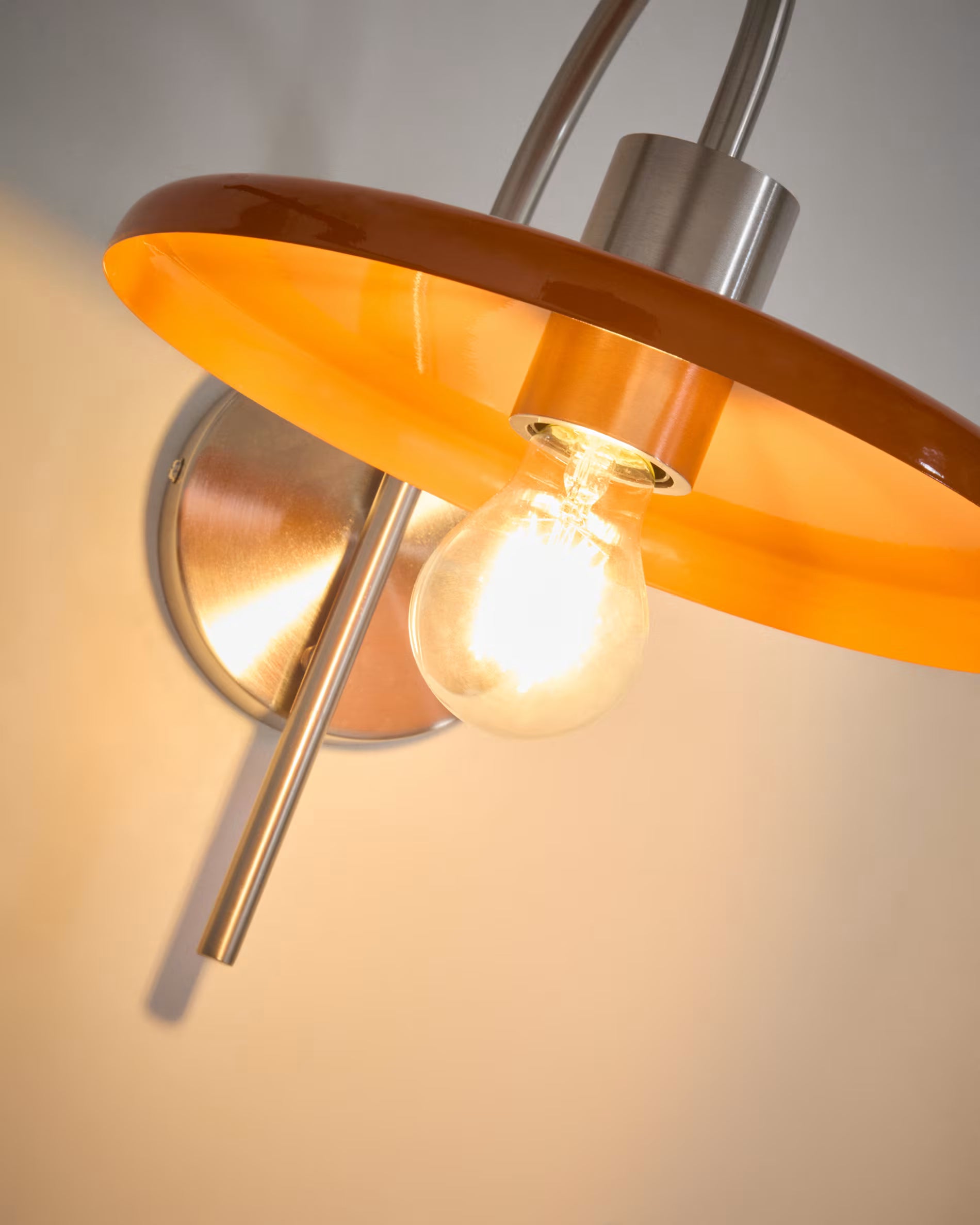 Lampa ścienna NUVIRA pomarańczowy ze srebrnym