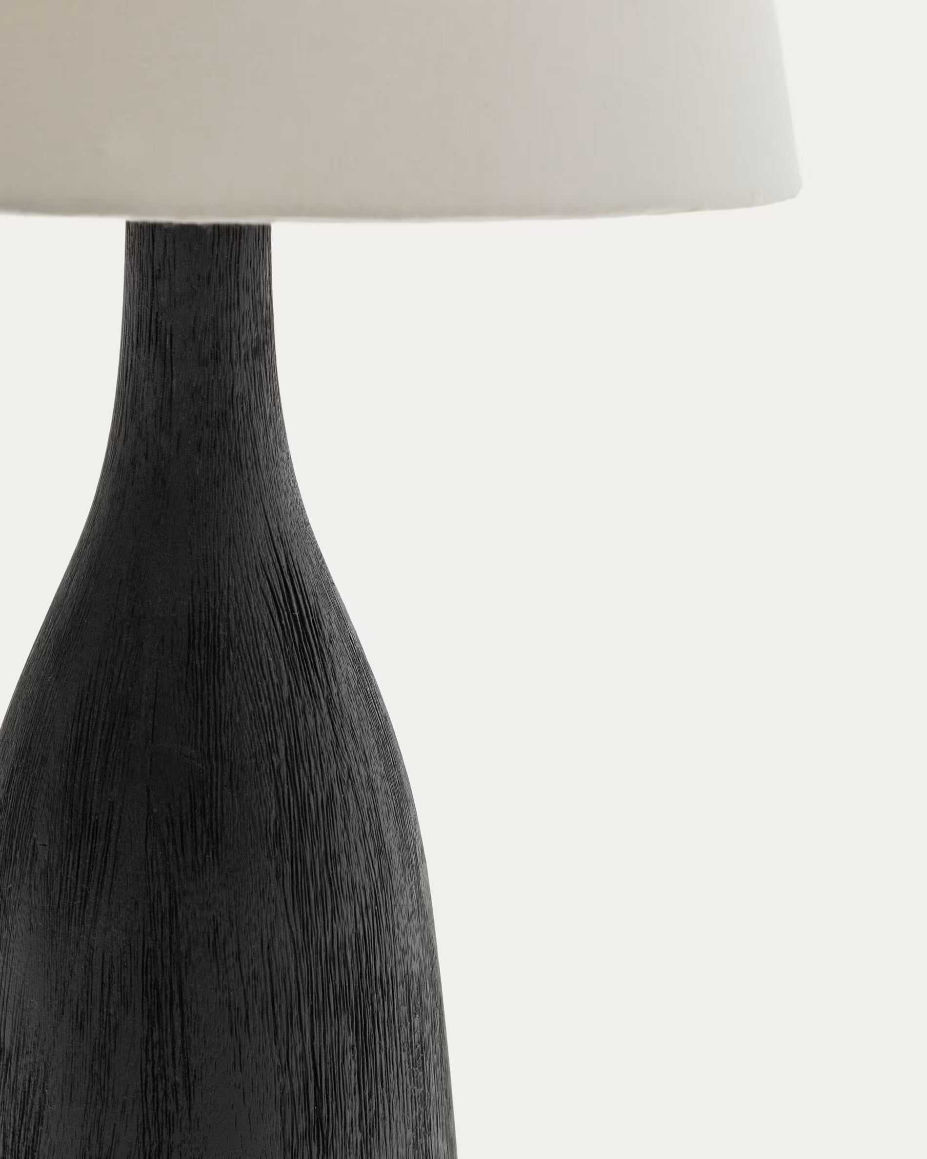 Lampa stołowa LUVIA kremowy klosz z czarną podstawą