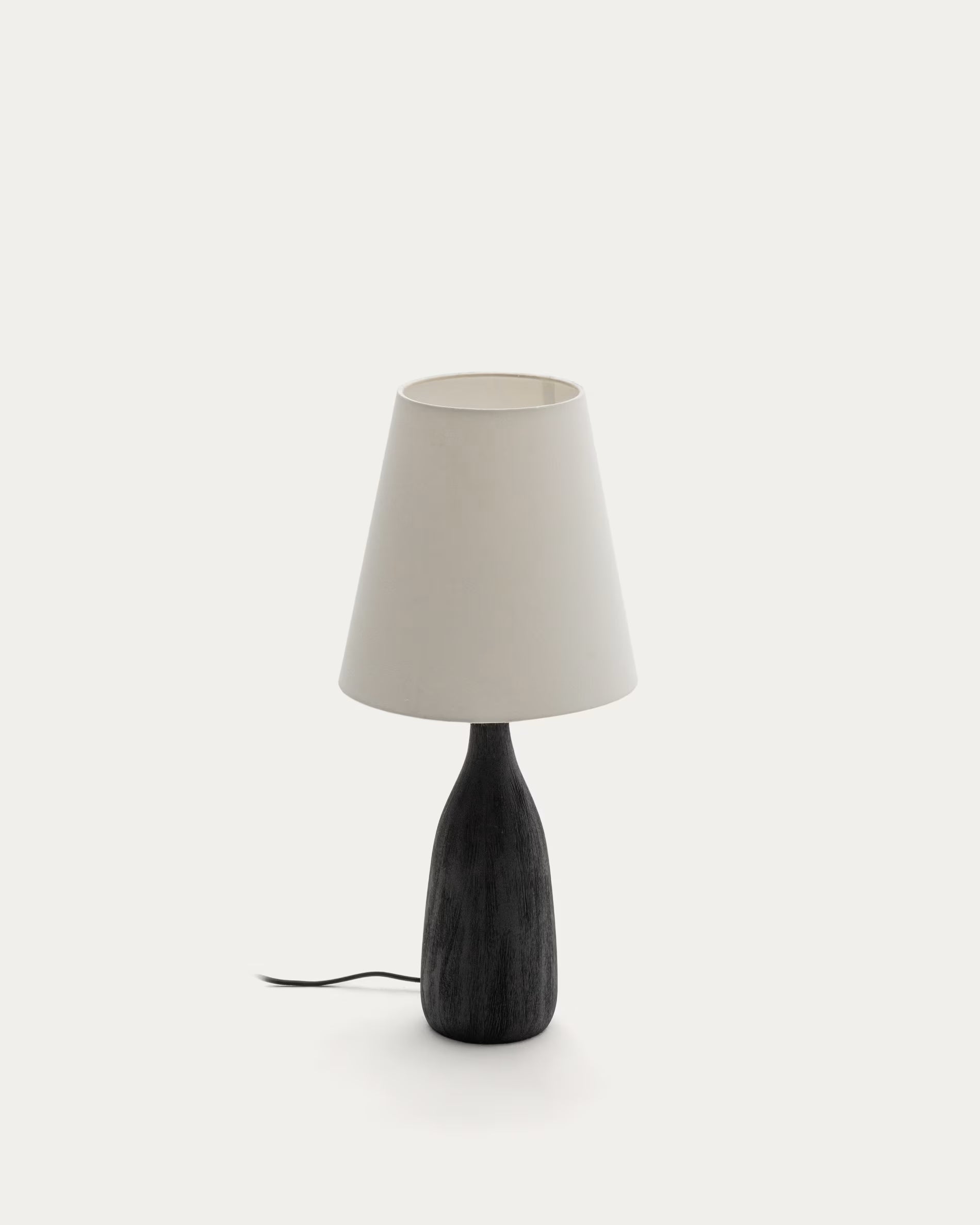 Lampa stołowa LUVIA kremowy klosz z czarną podstawą