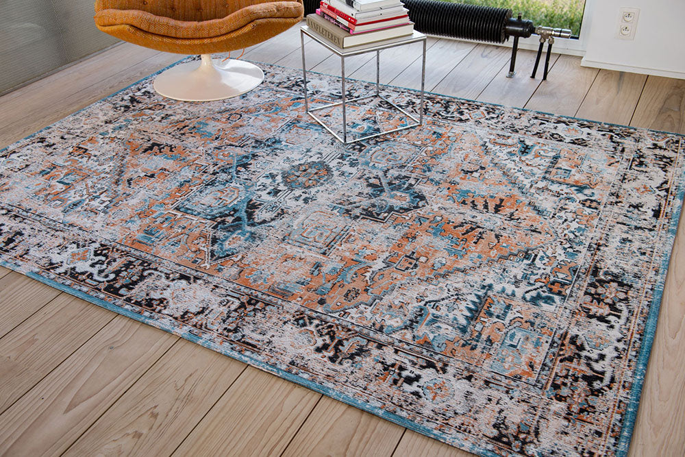 Heriz Seay Orange Orange-Blue rug
