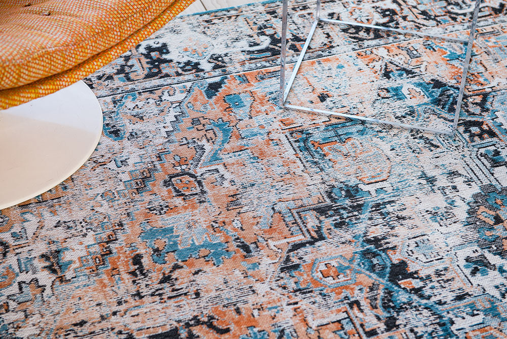 Heriz Seay Orange Orange-Blue rug