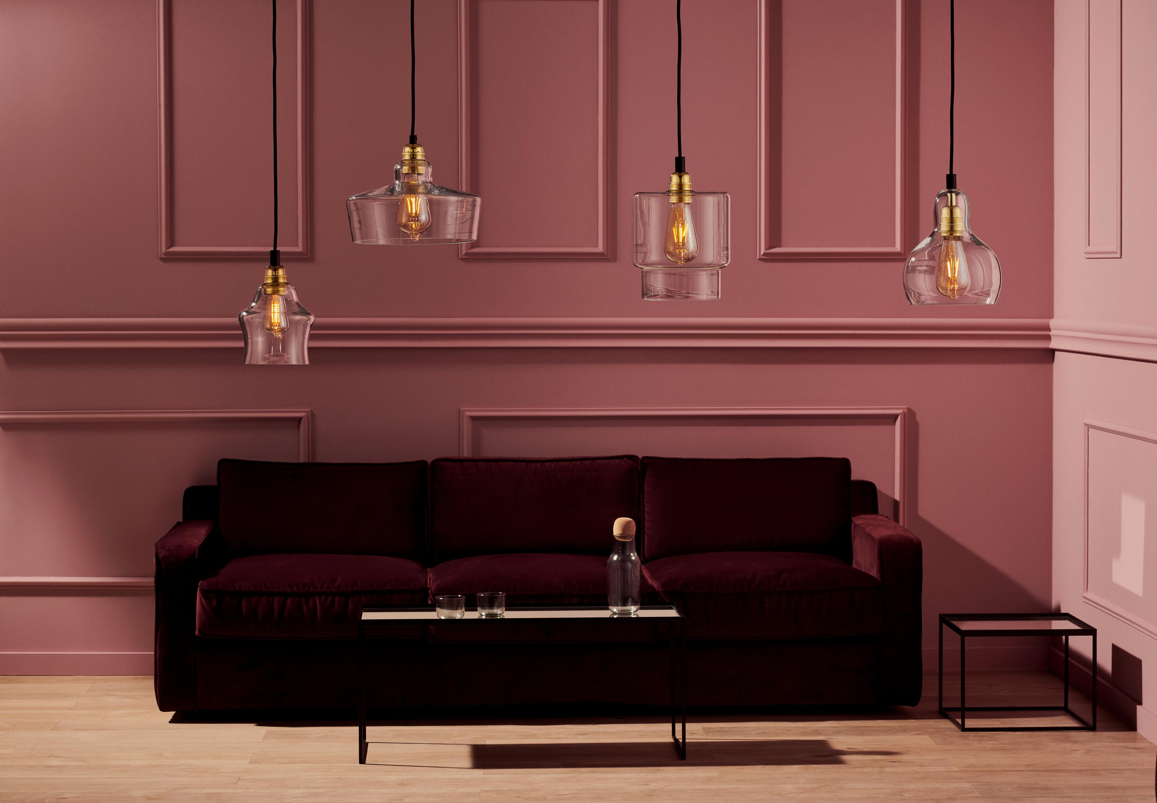 LONGIS IV transparent pendant lamp with shiny chrome