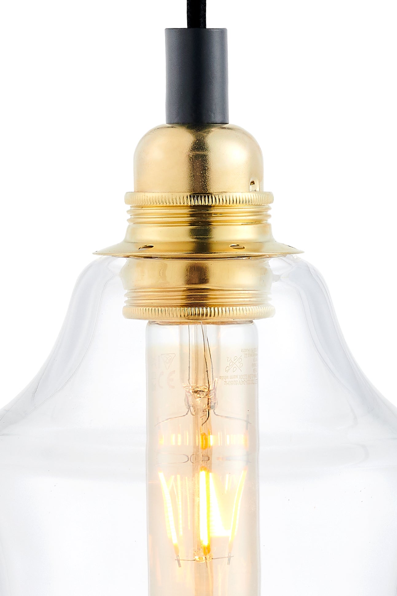 Lampa wisząca LONGIS II transparentny ze złotym