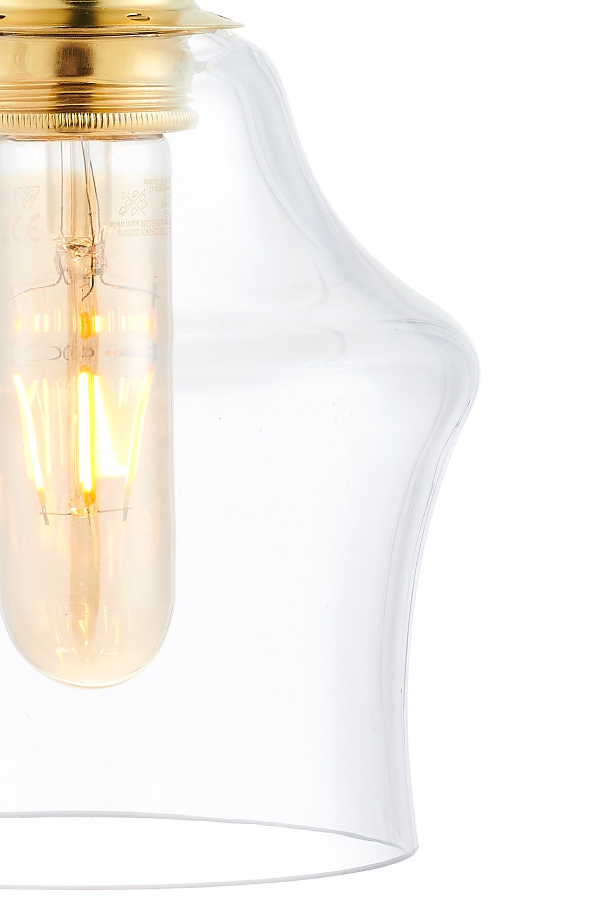 Lampa wisząca LONGIS II transparentny ze złotym