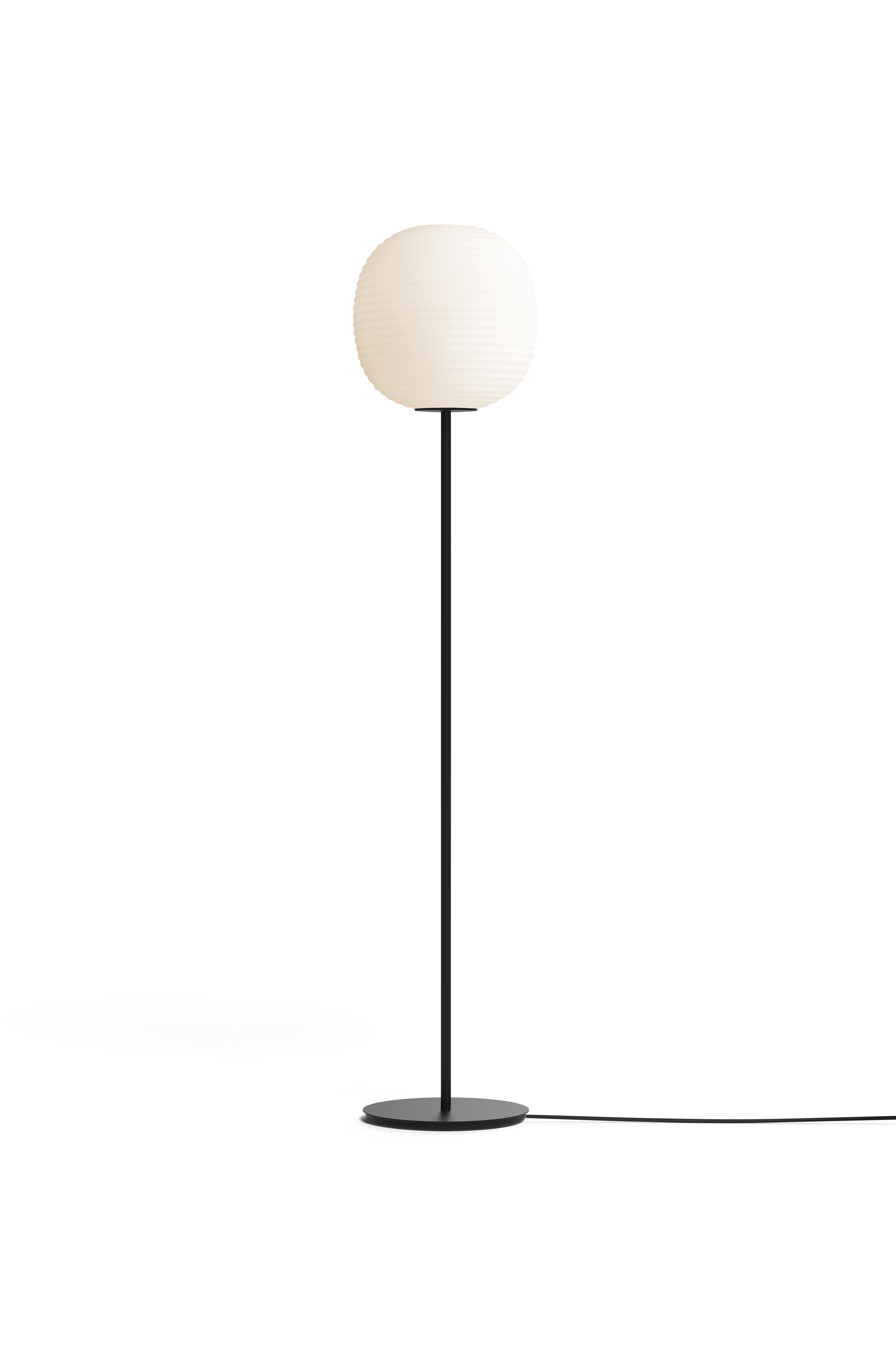 Lampa podłogowa LANTERN biały z czarną podstawą