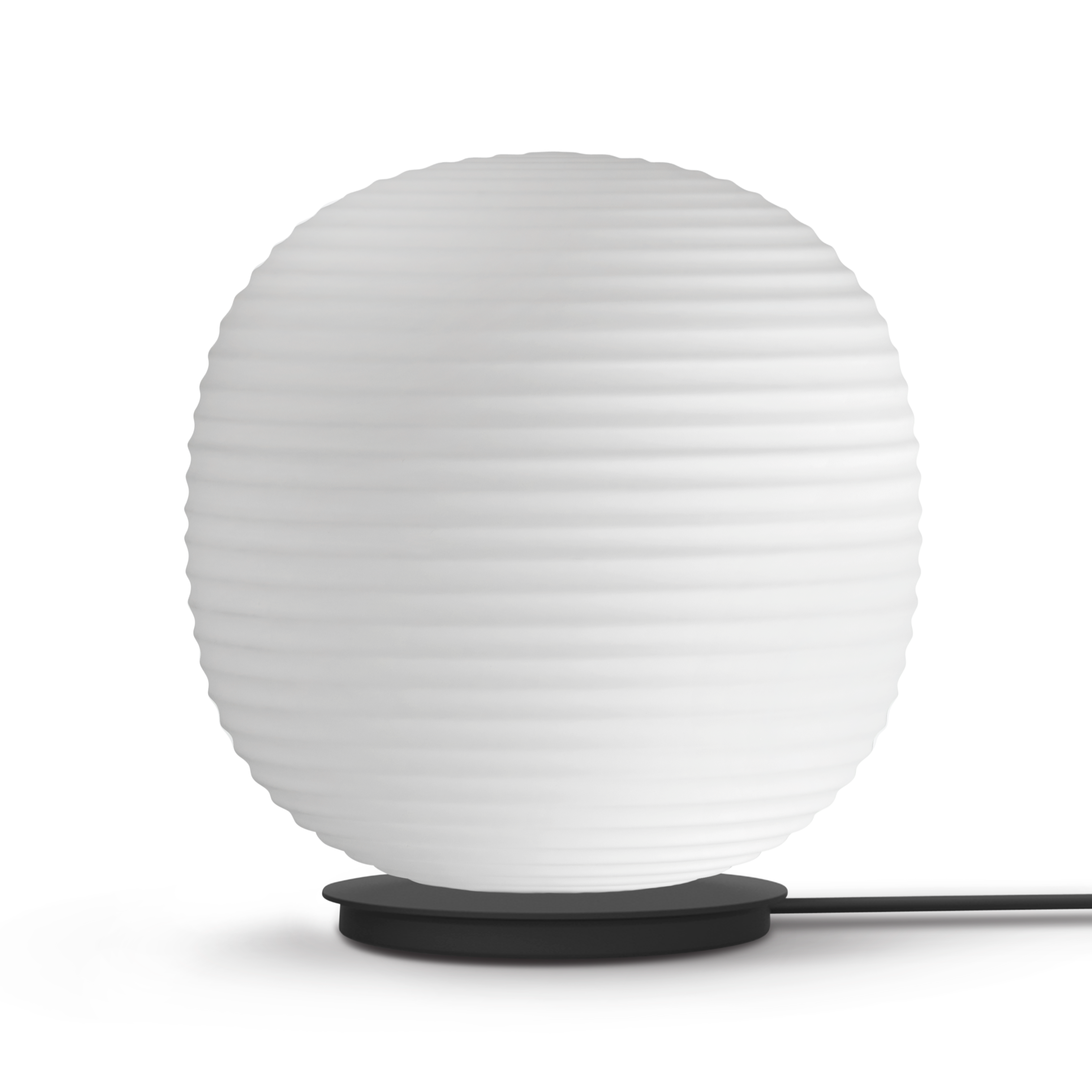 Lampa podłogowa LANTERN GLOBE biały z czarną podstawą