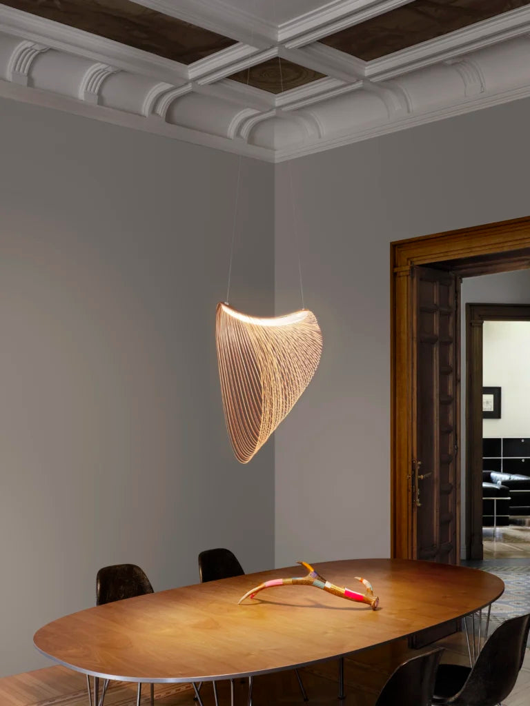 Pendelleuchte ILLAN mit Holzschirm