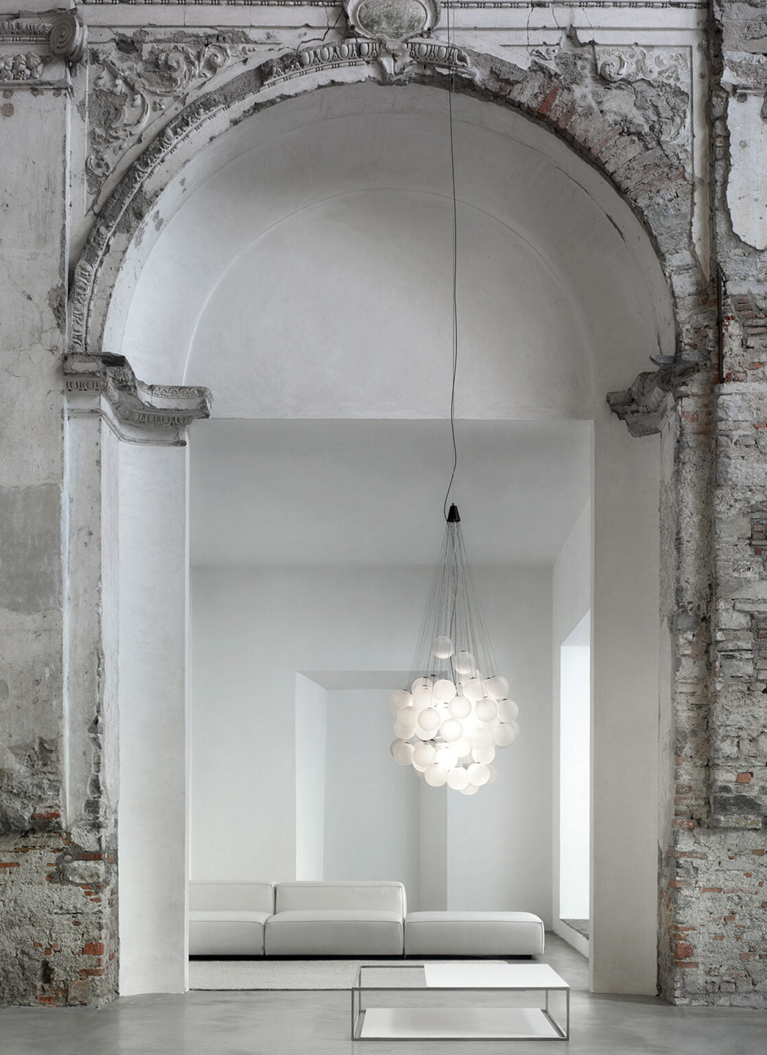 Lampa wisząca STOCHASTIC opalizowane białe szkło
