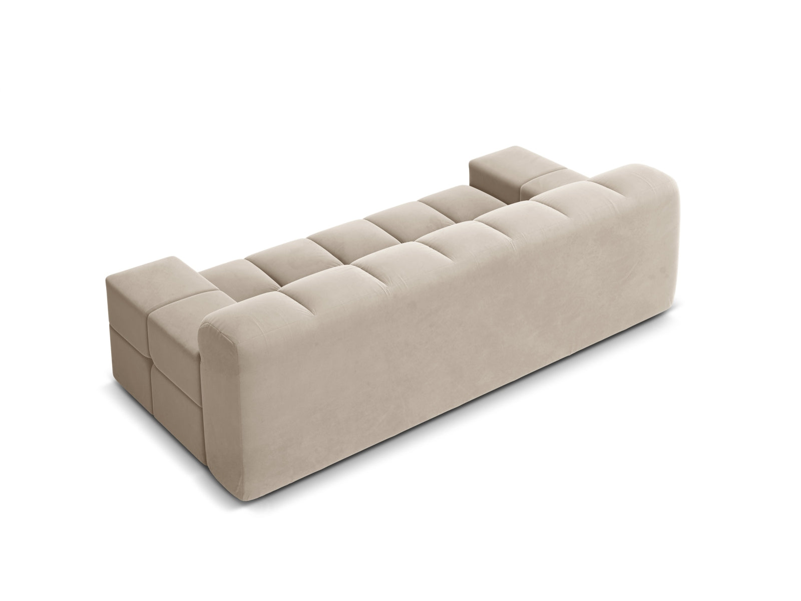 Sofa aksamitna 2-osobowa AGAVE jasnobeżowy
