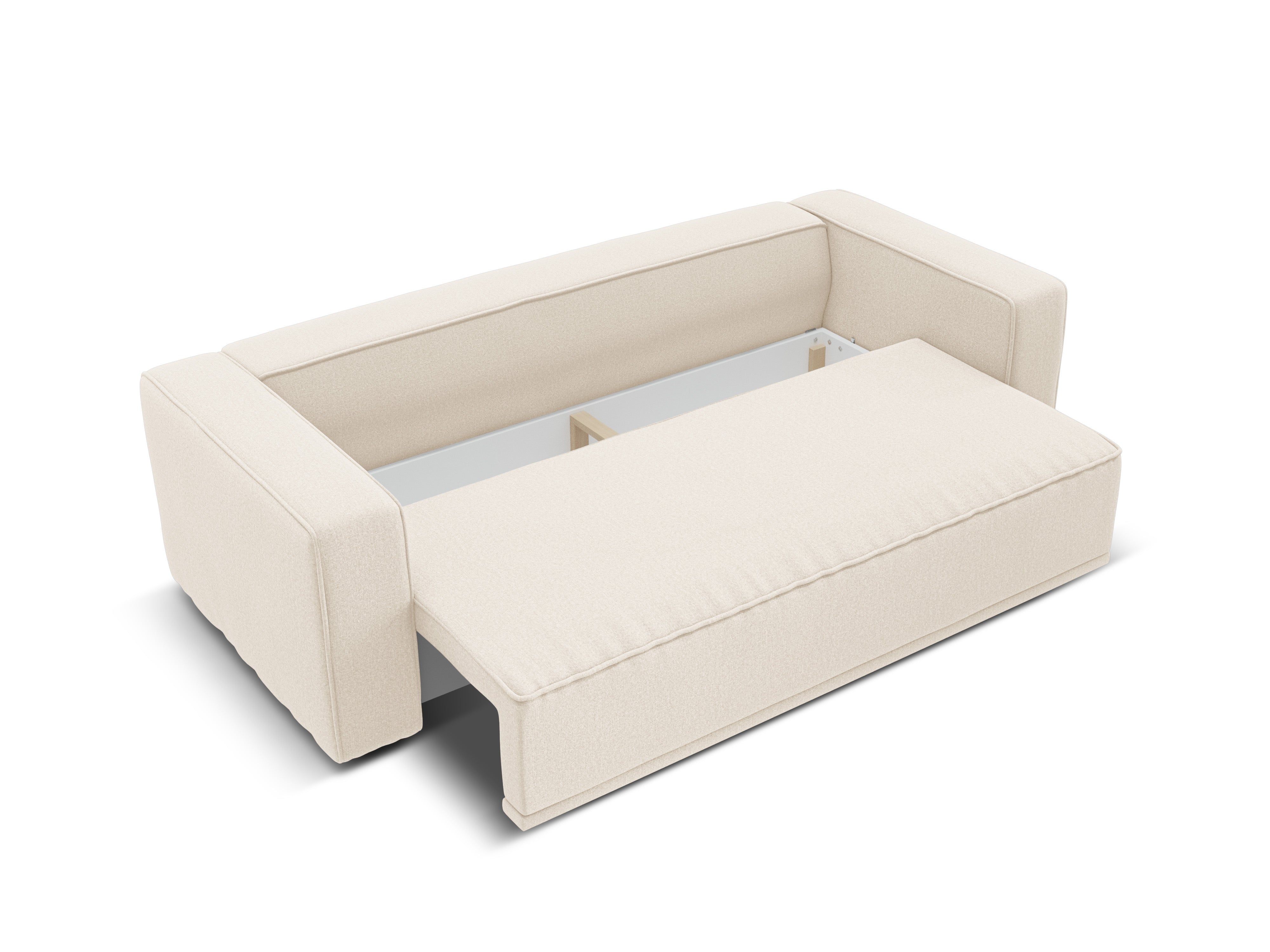 RIBES Light Beige Chenille Sofa with Sleeping Function