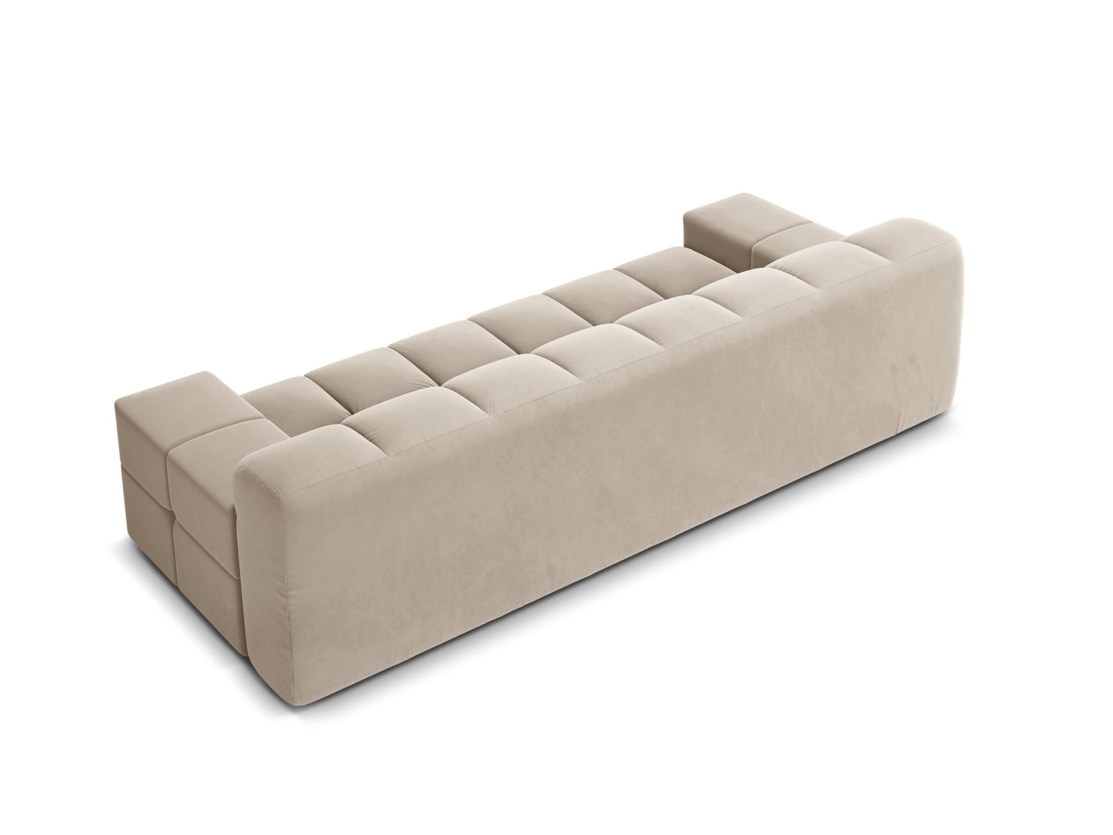 Sofa aus Samt 3-sitzig AGAVE hellbeige