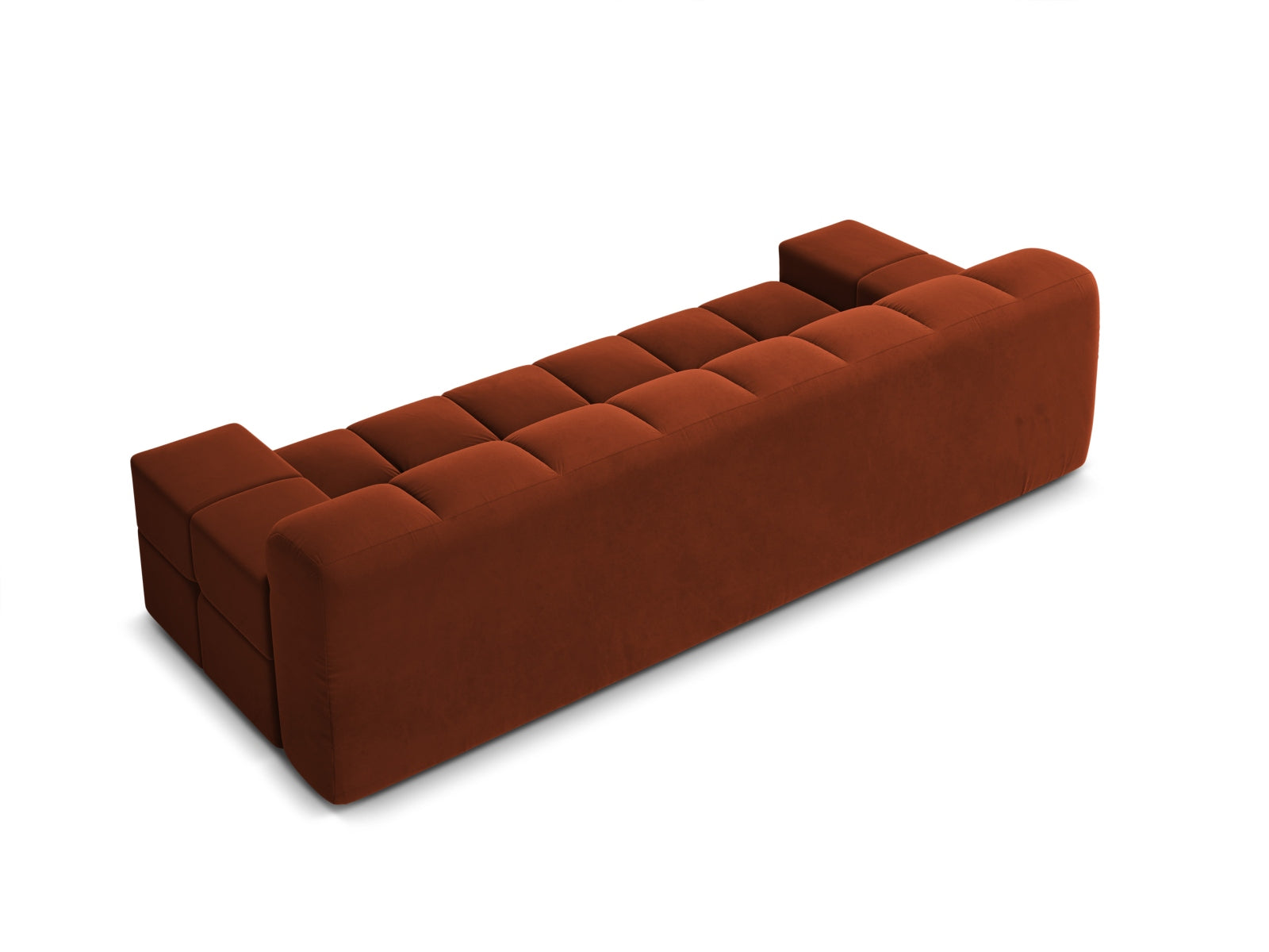 Sofa aksamitna 3-osobowa AGAVE ceglasty