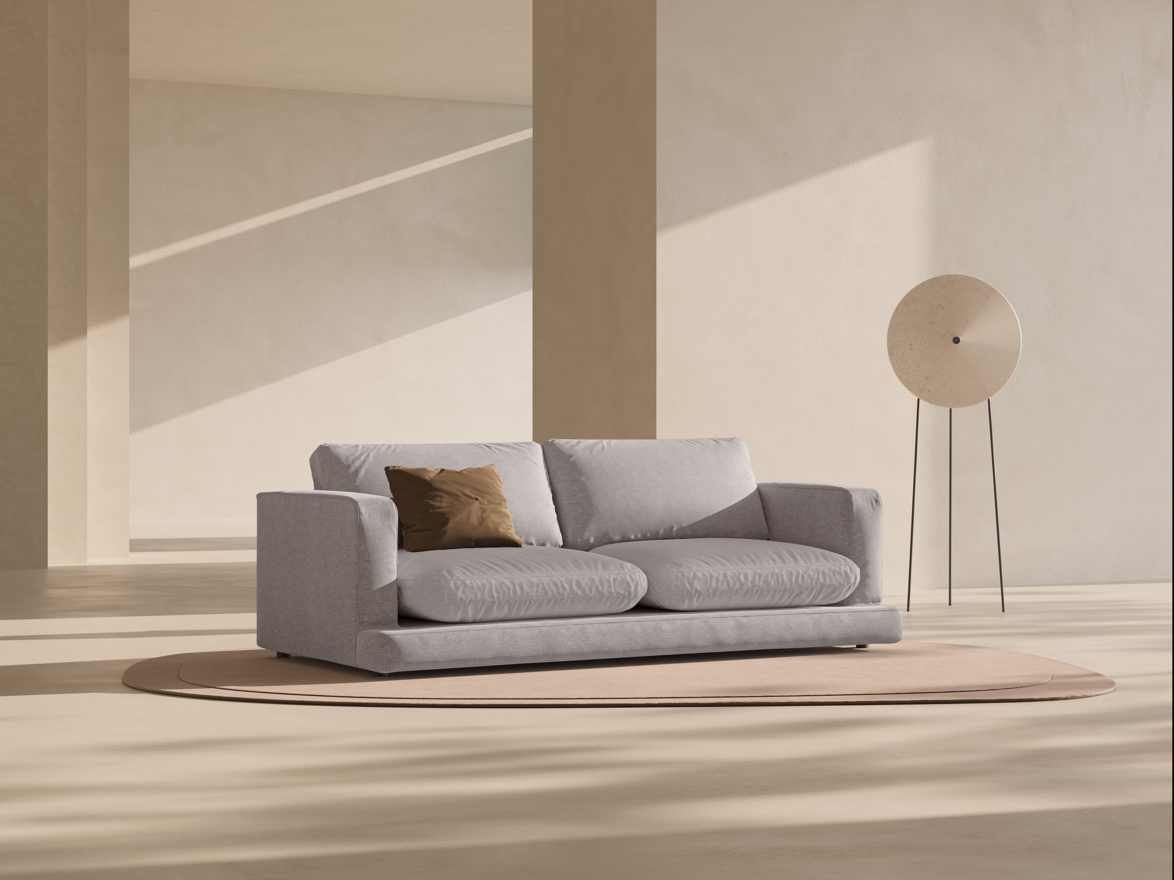 Sofa 3-osobowa DAPHNE ciepły szary szenil