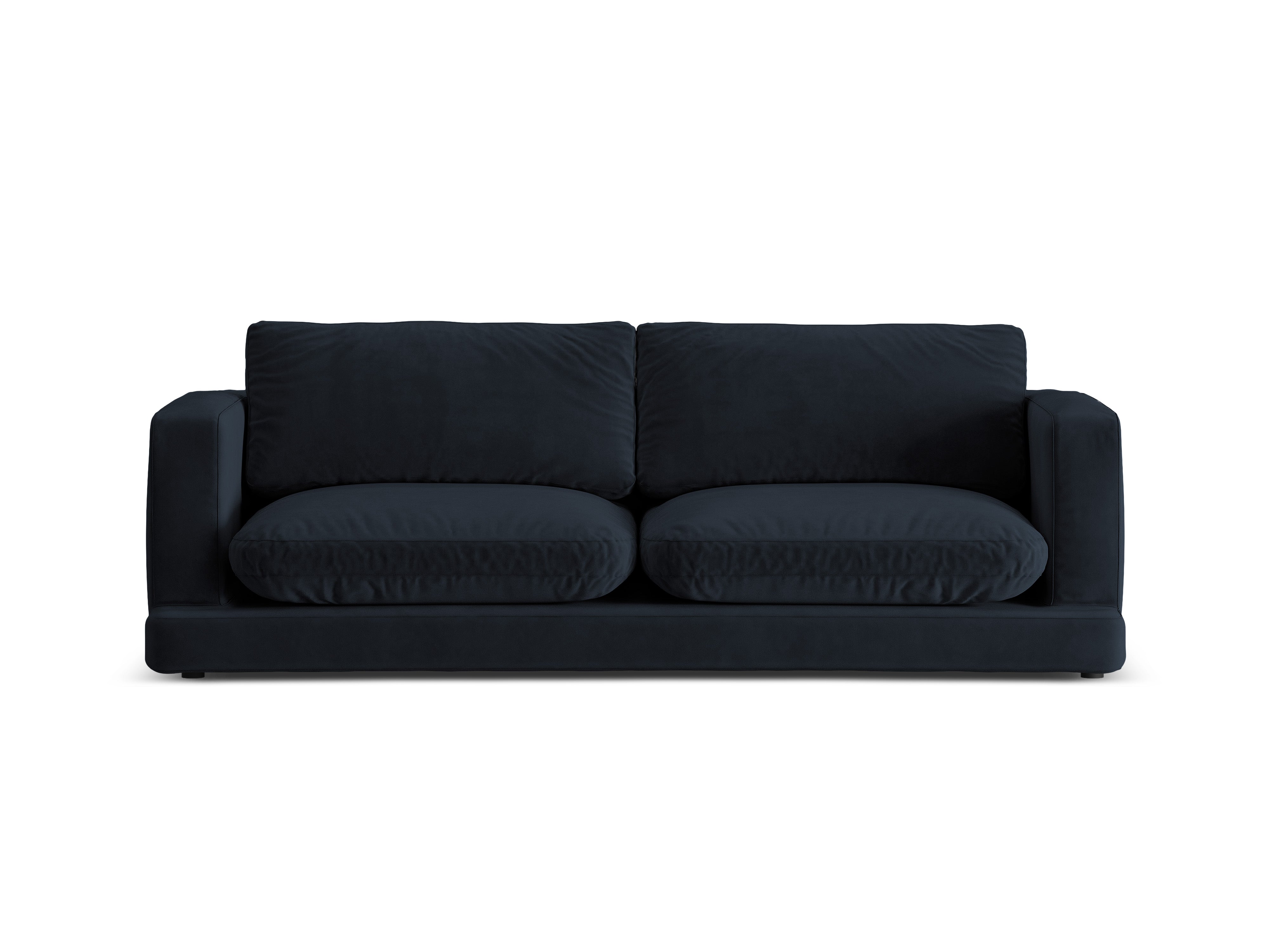 Sofa aus Samt 3-sitzig DAPHNE marineblau